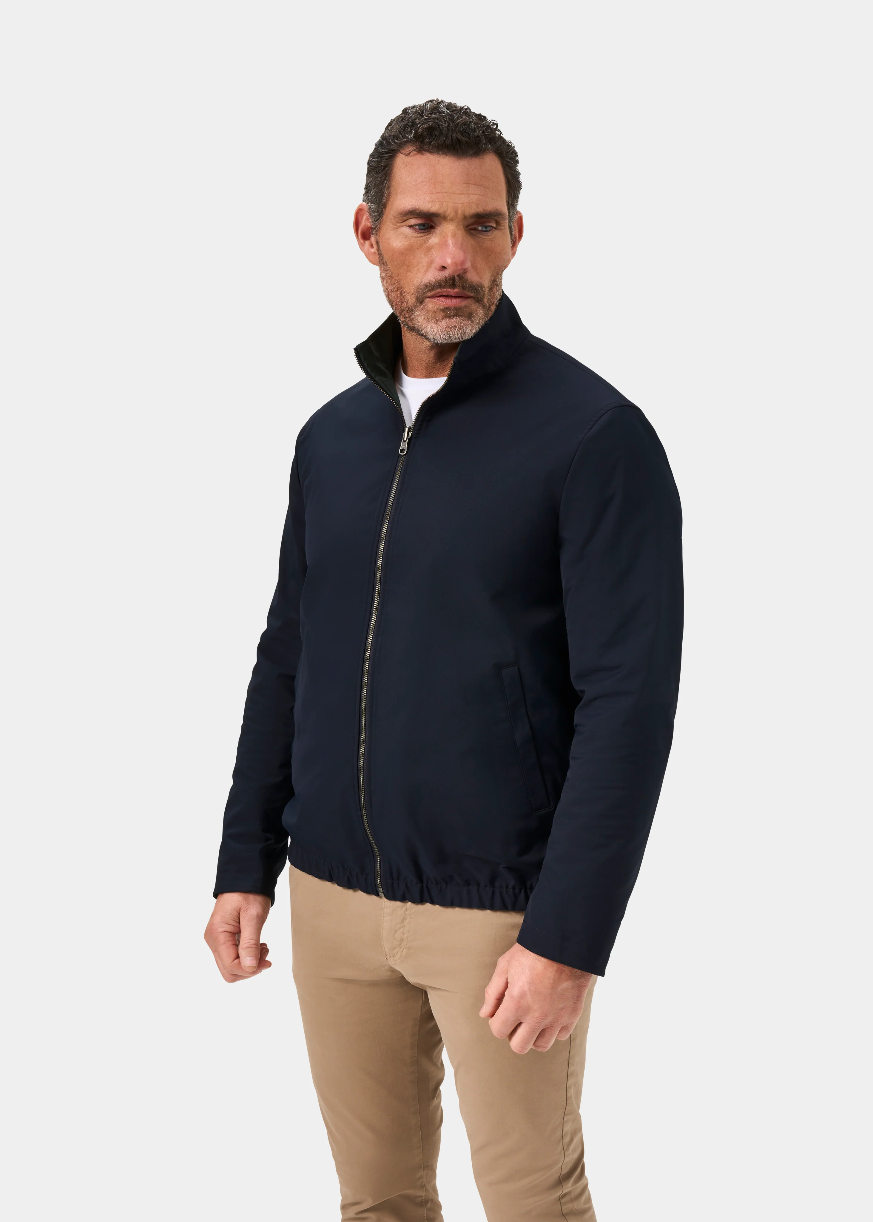 Lakeward Men's Reversible Bomber Jacket In Green and Navy - Image 10