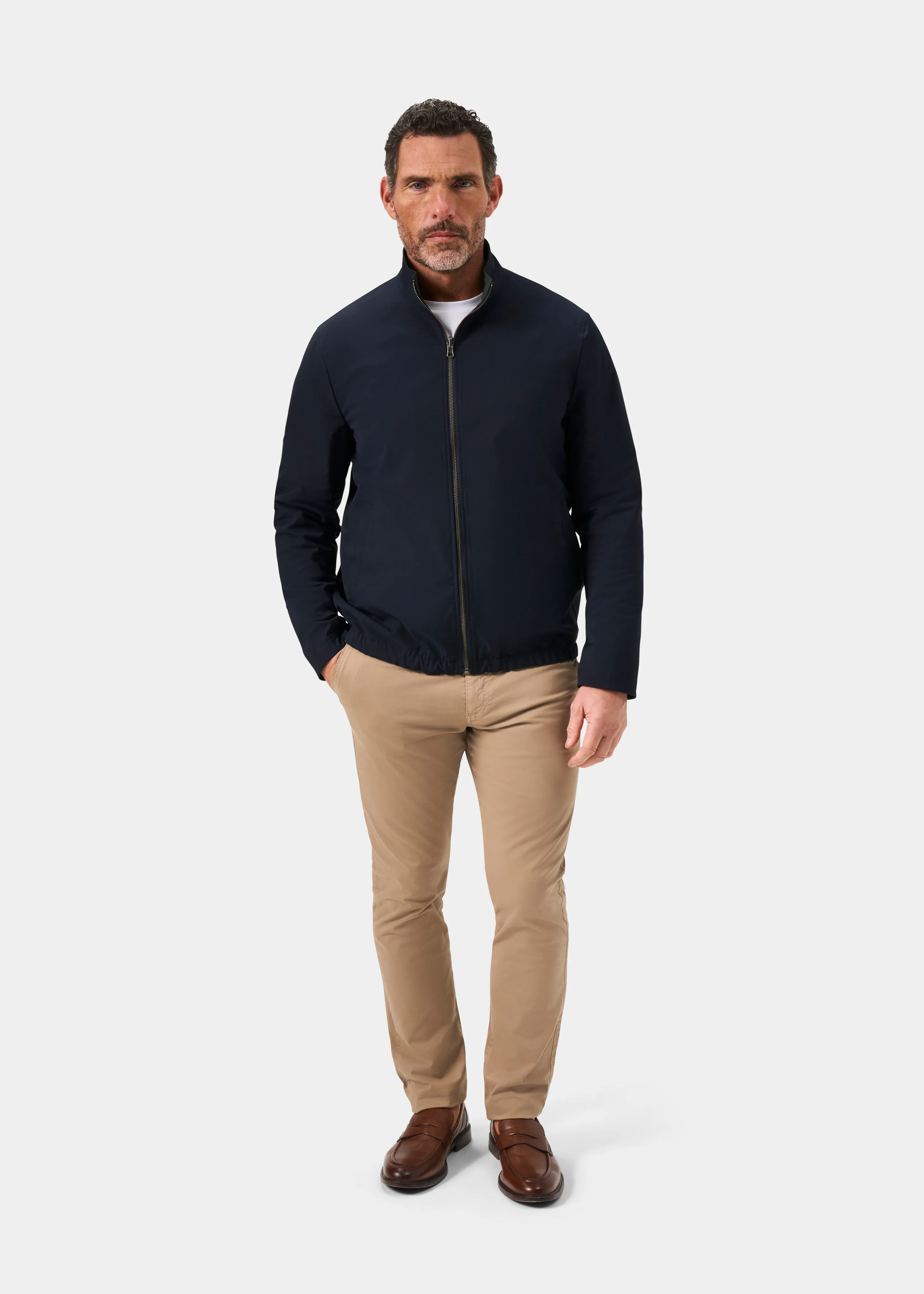 Lakeward Men's Reversible Bomber Jacket In Green and Navy - Image 3