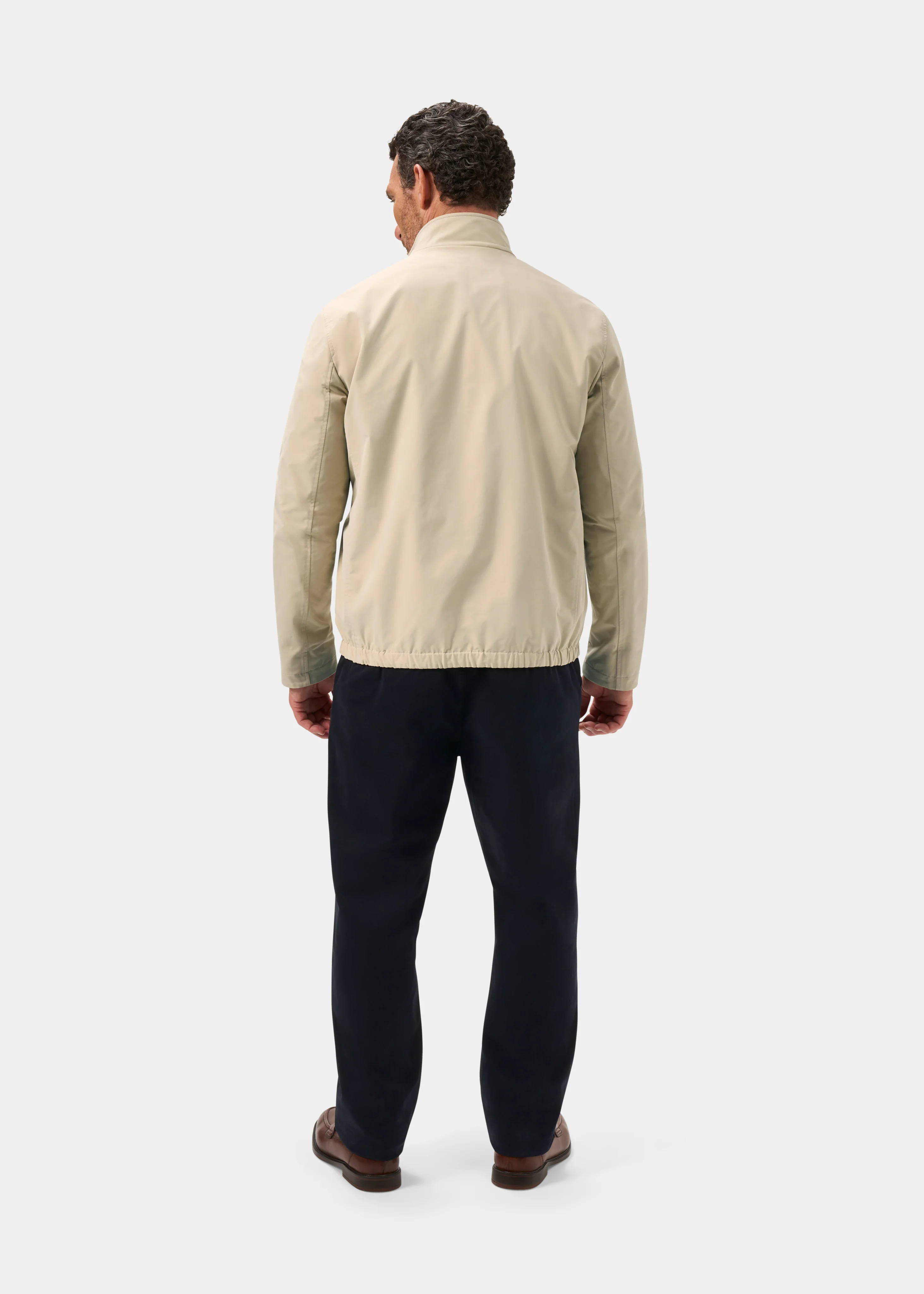 Lakeward Men's Reversible Bomber Jacket In Navy and Beige - Image 10