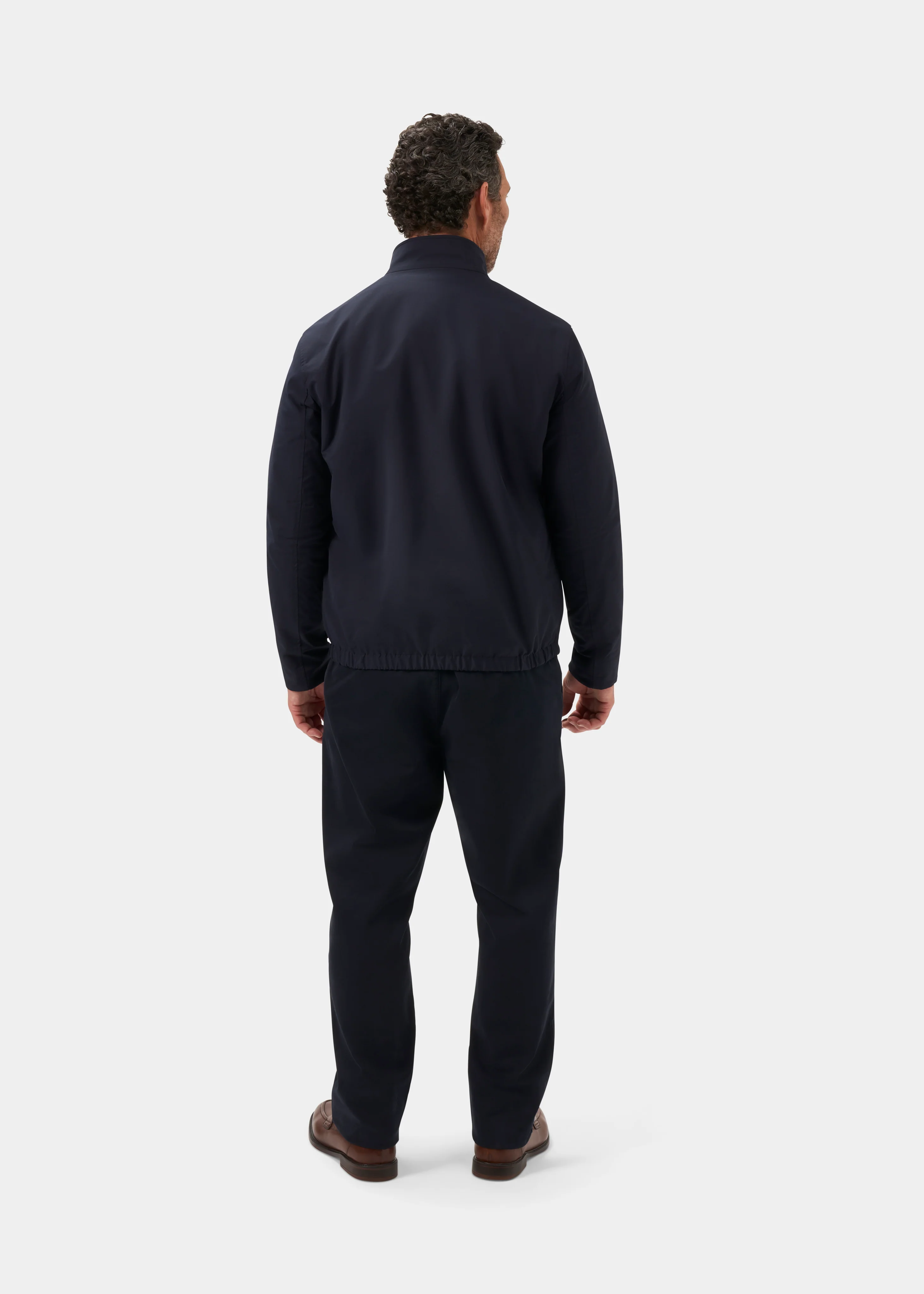 Lakeward Men's Reversible Bomber Jacket In Navy and Beige - Image 14
