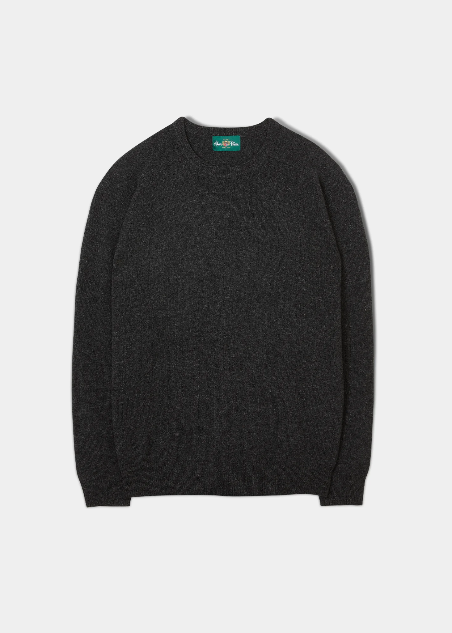 Lenzie Men's Lambswool Jumper In Charcoal - Regular Fit