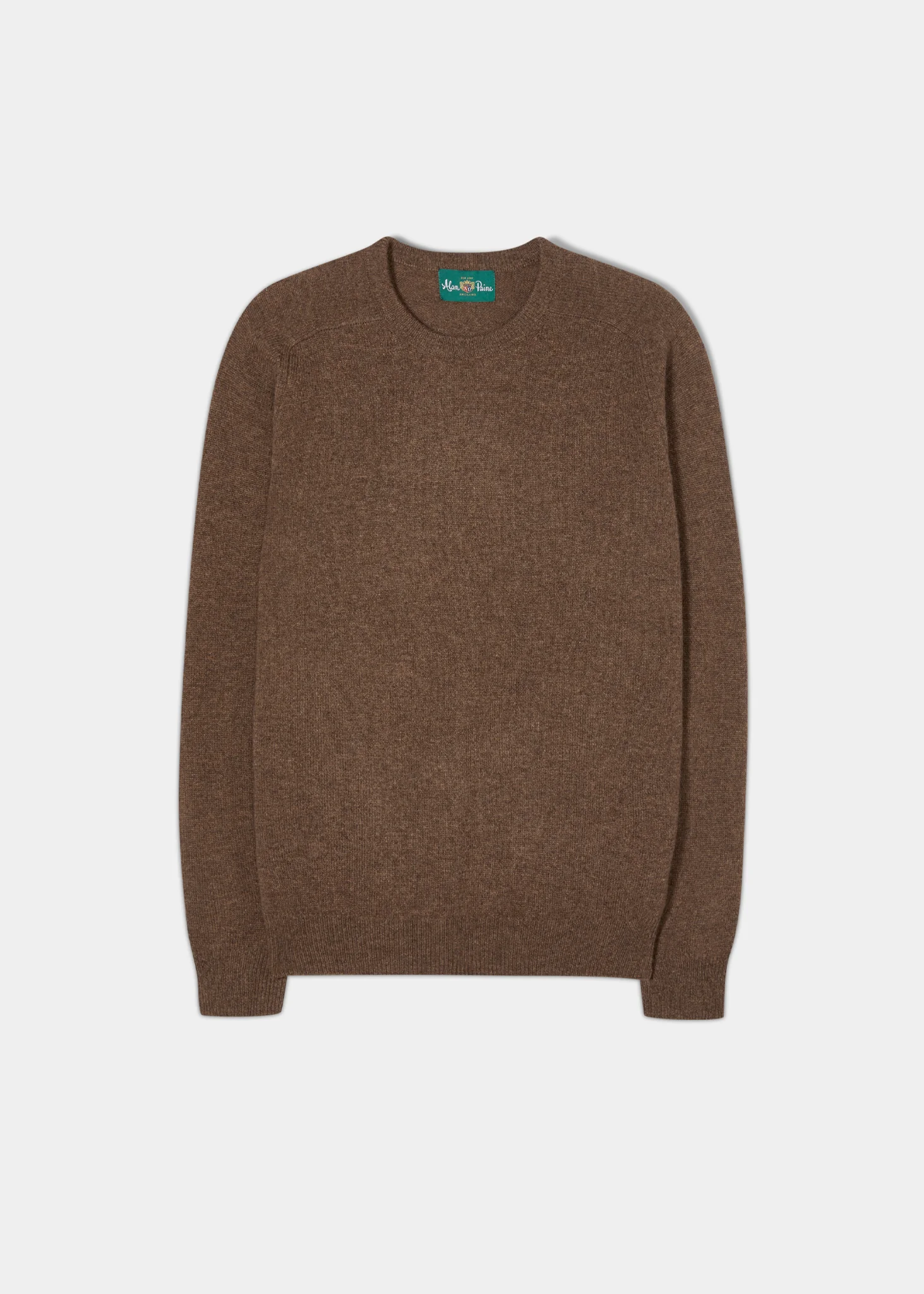 Lenzie Men's Lambswool Jumper In Tobacco - Regular Fit