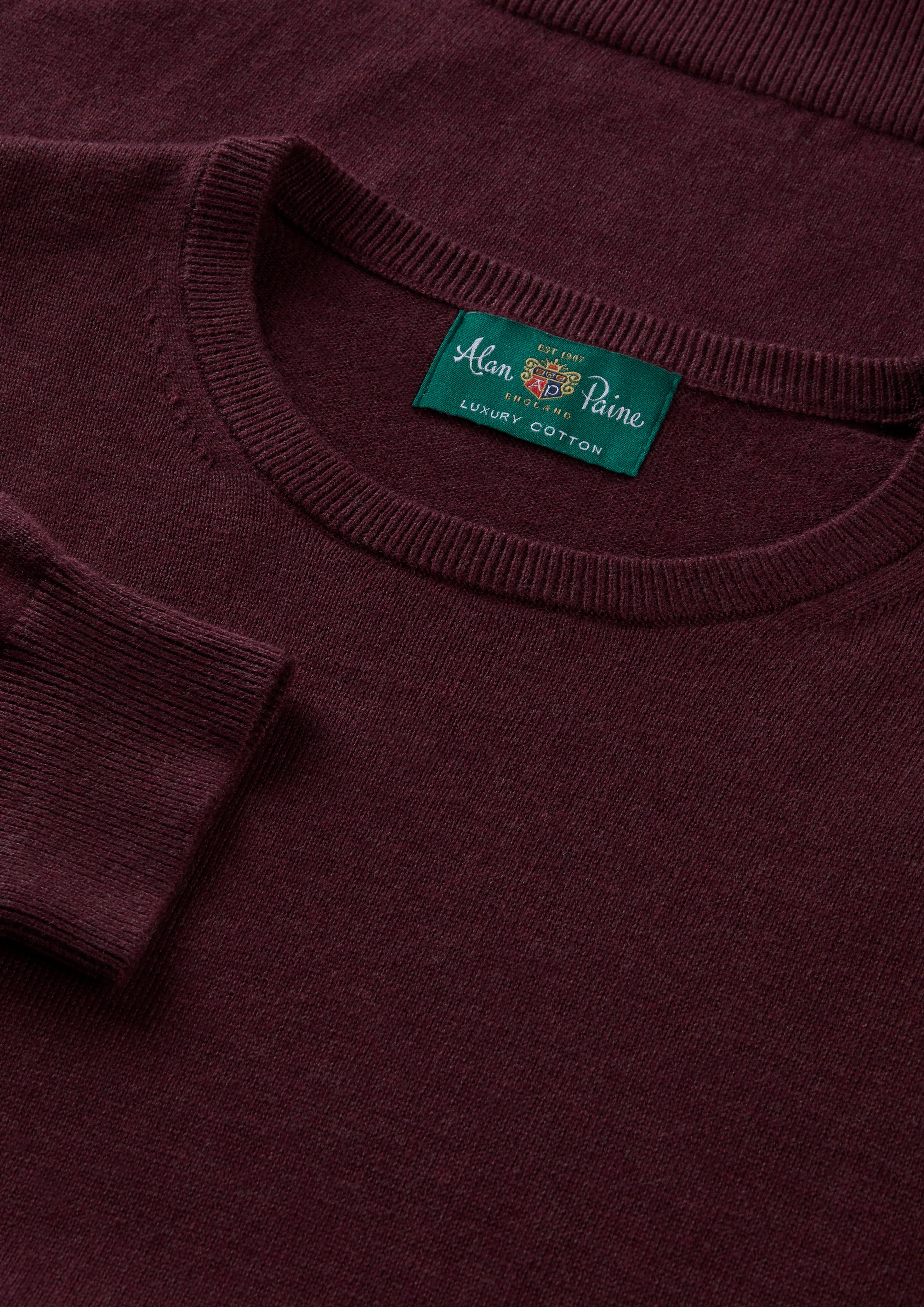 Leysmill Cotton Cashmere Jumper In Blackcurrant - Image 3