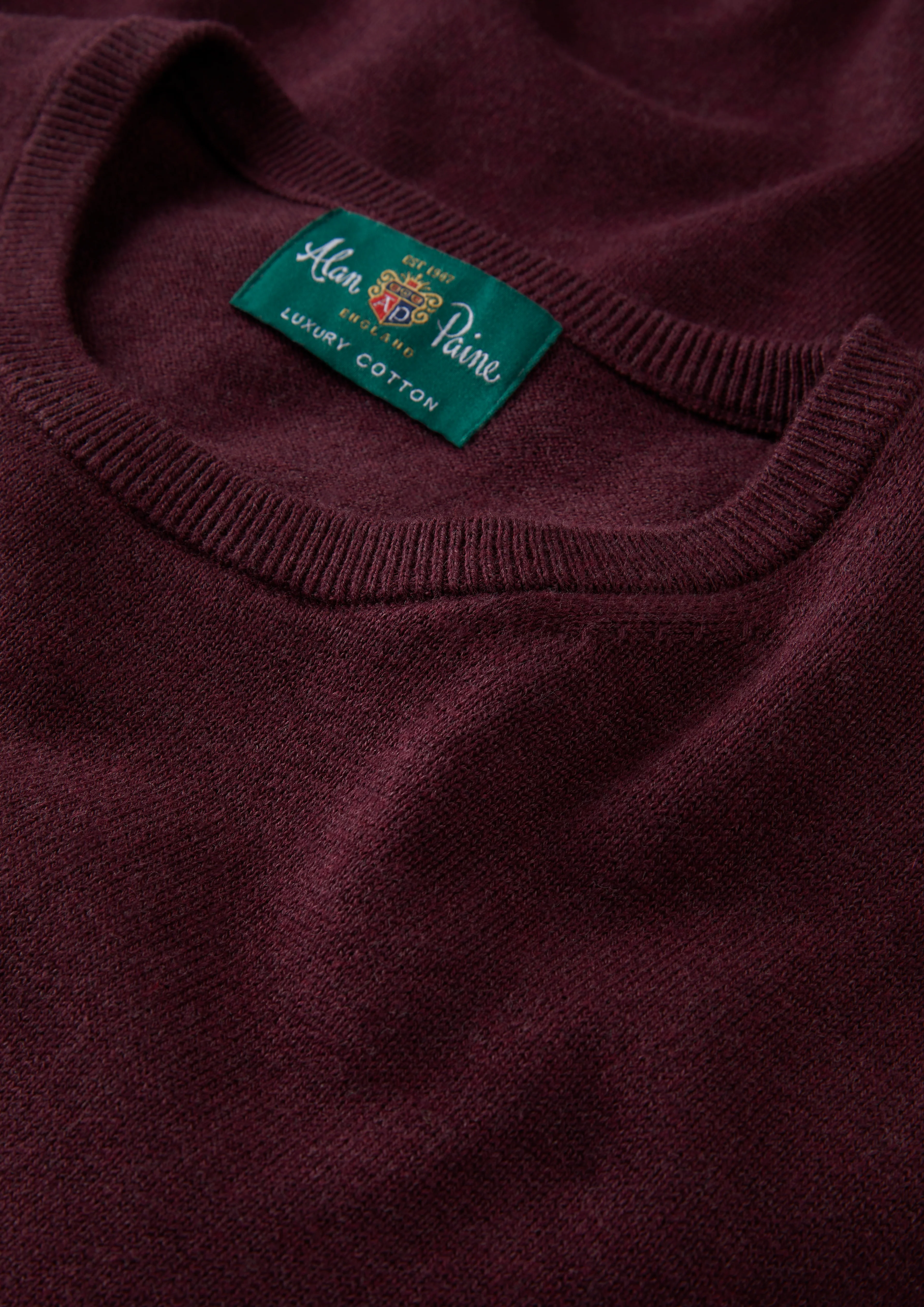 Leysmill Cotton Cashmere Jumper In Blackcurrant - Image 4