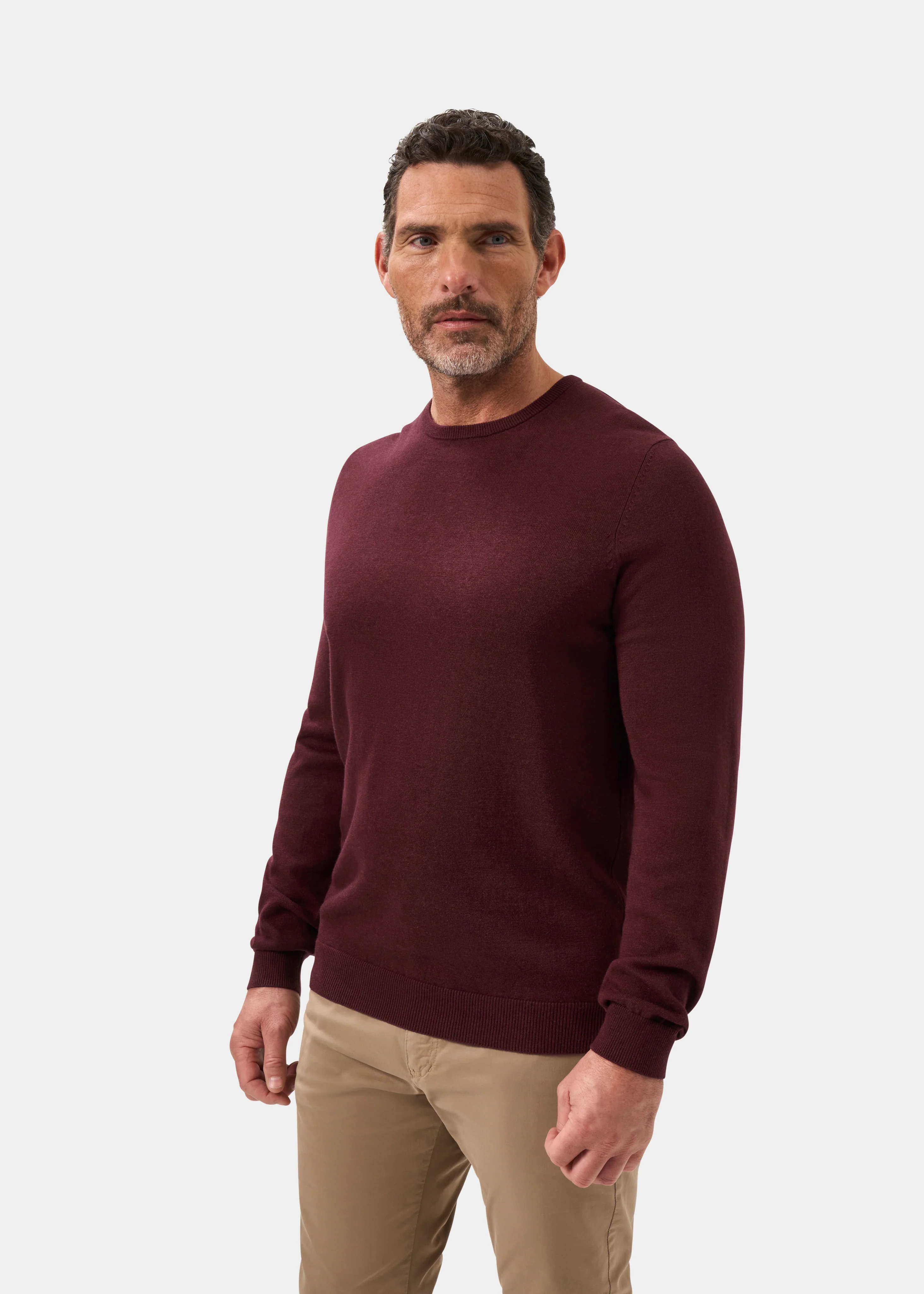 Leysmill Cotton Cashmere Jumper In Blackcurrant - Image 6