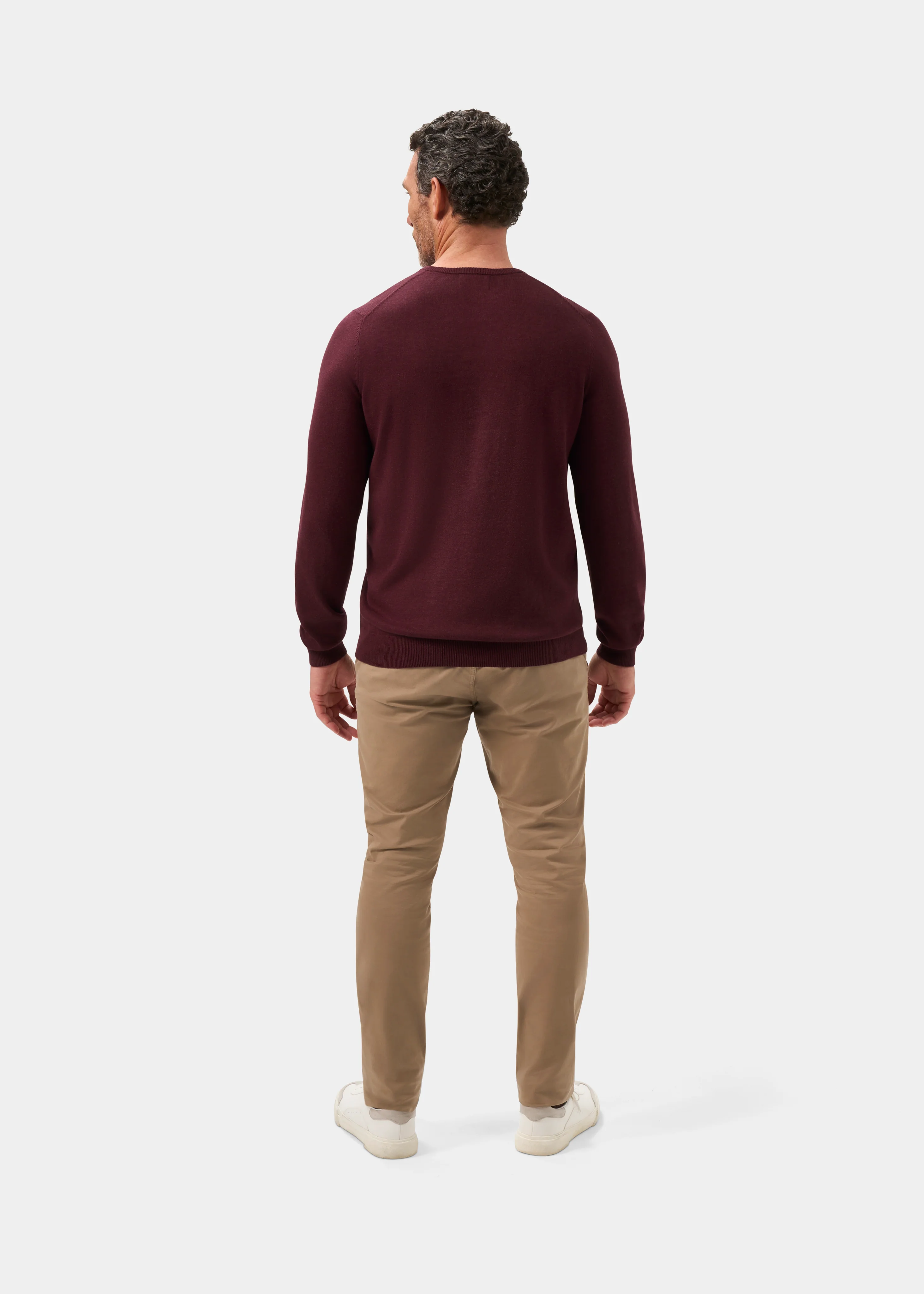 Leysmill Cotton Cashmere Jumper In Blackcurrant - Image 7