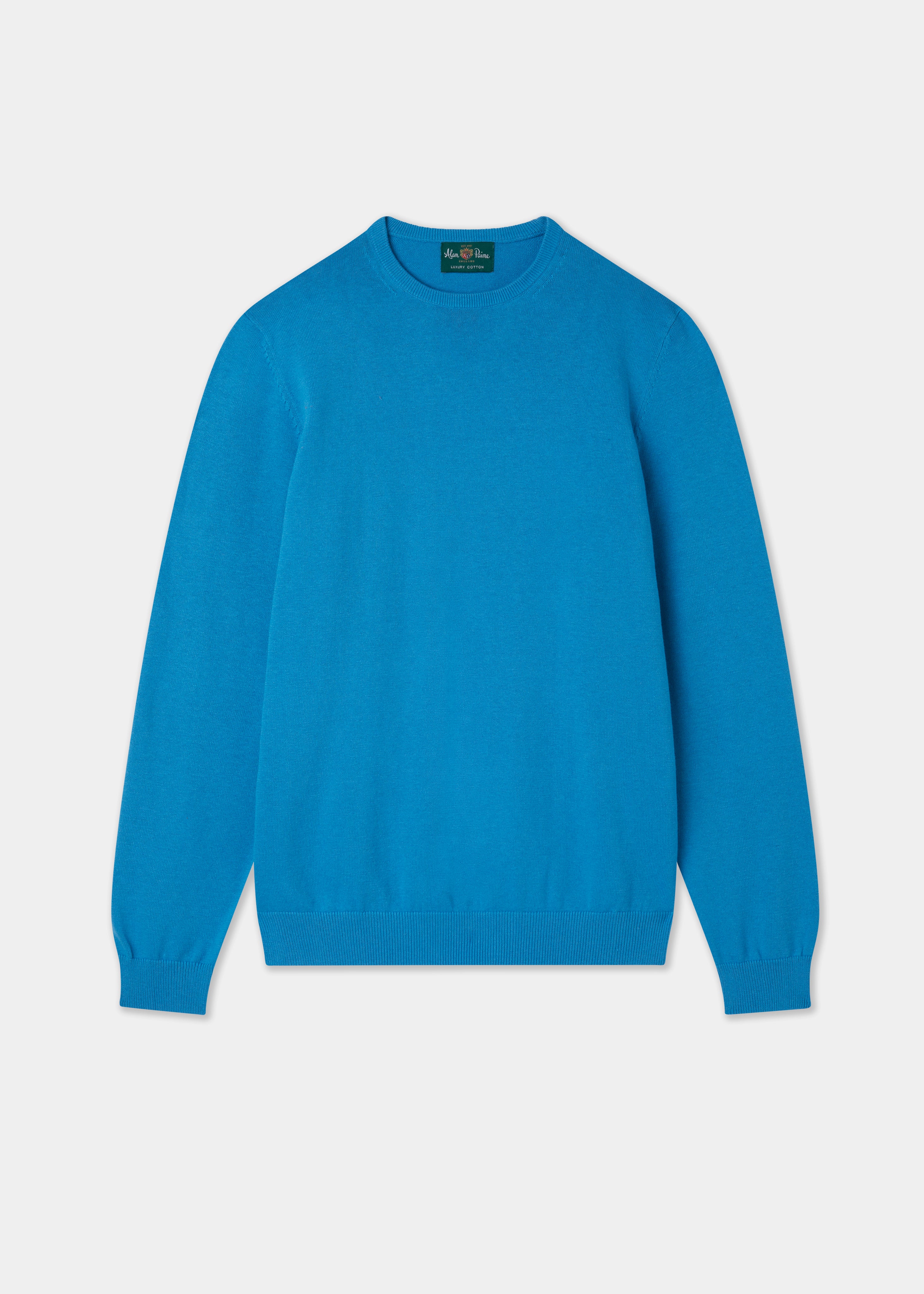 Leysmill Cotton Cashmere Jumper In Blue Lagoon