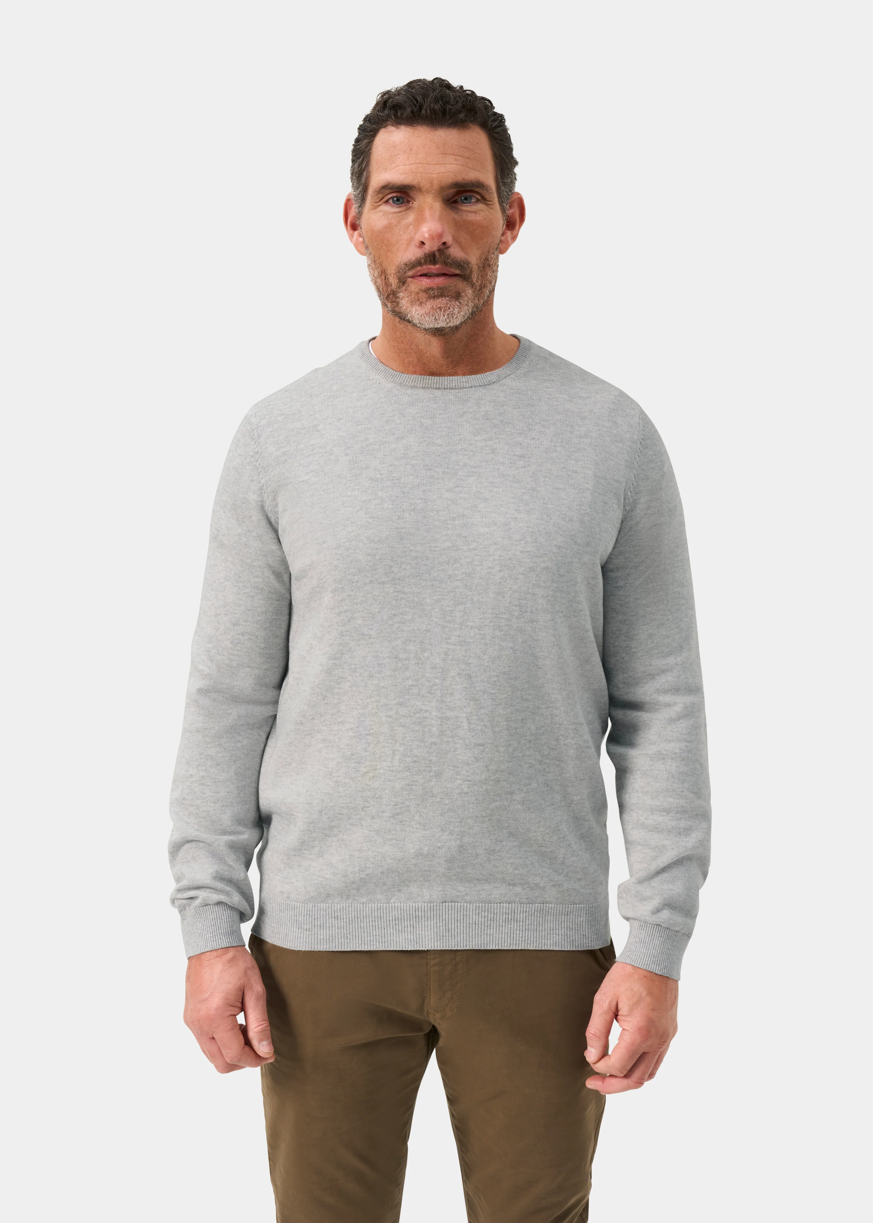 Leysmill Cotton Cashmere Jumper In Dove - Image 2