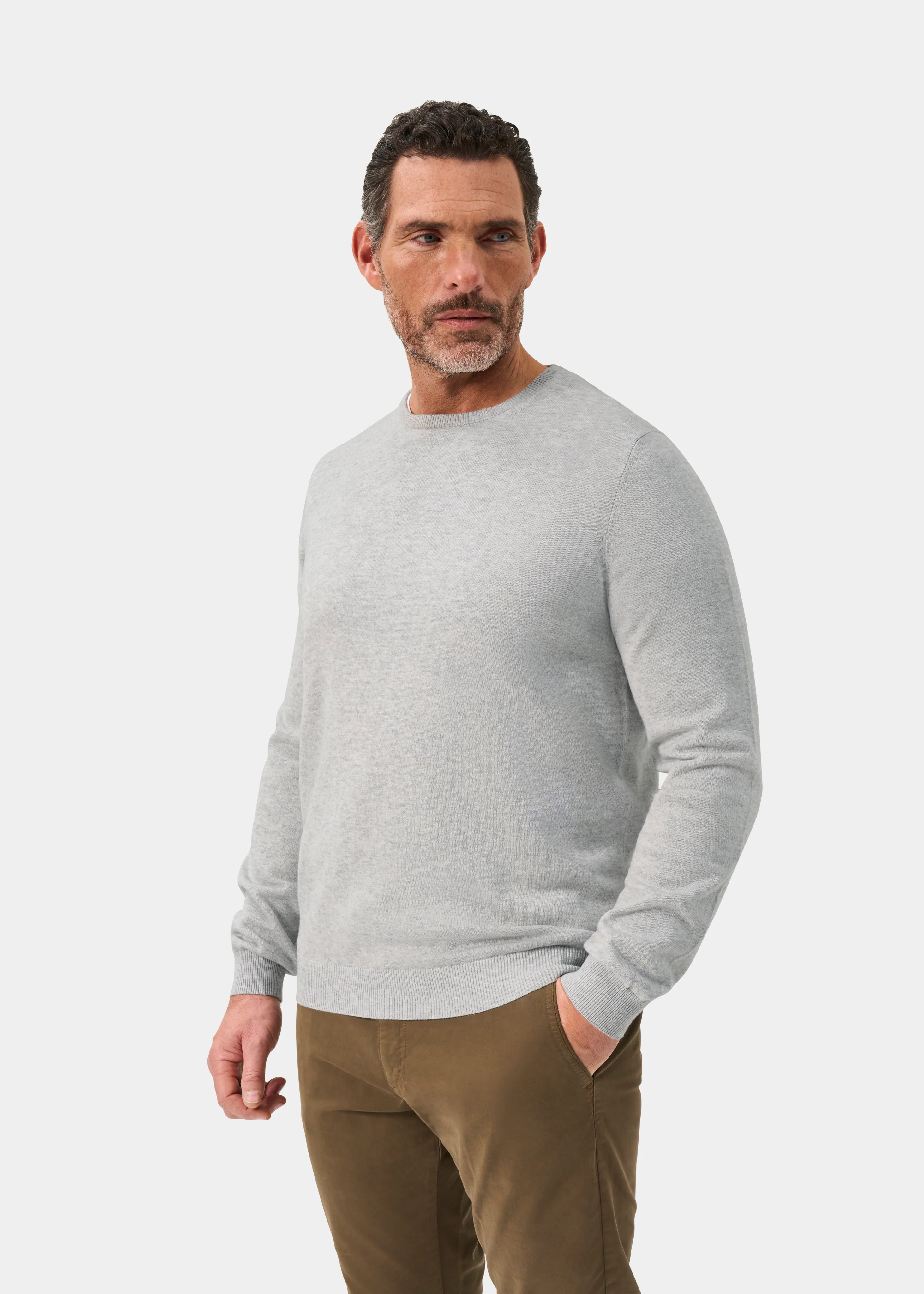 Leysmill Cotton Cashmere Jumper In Dove - Image 5