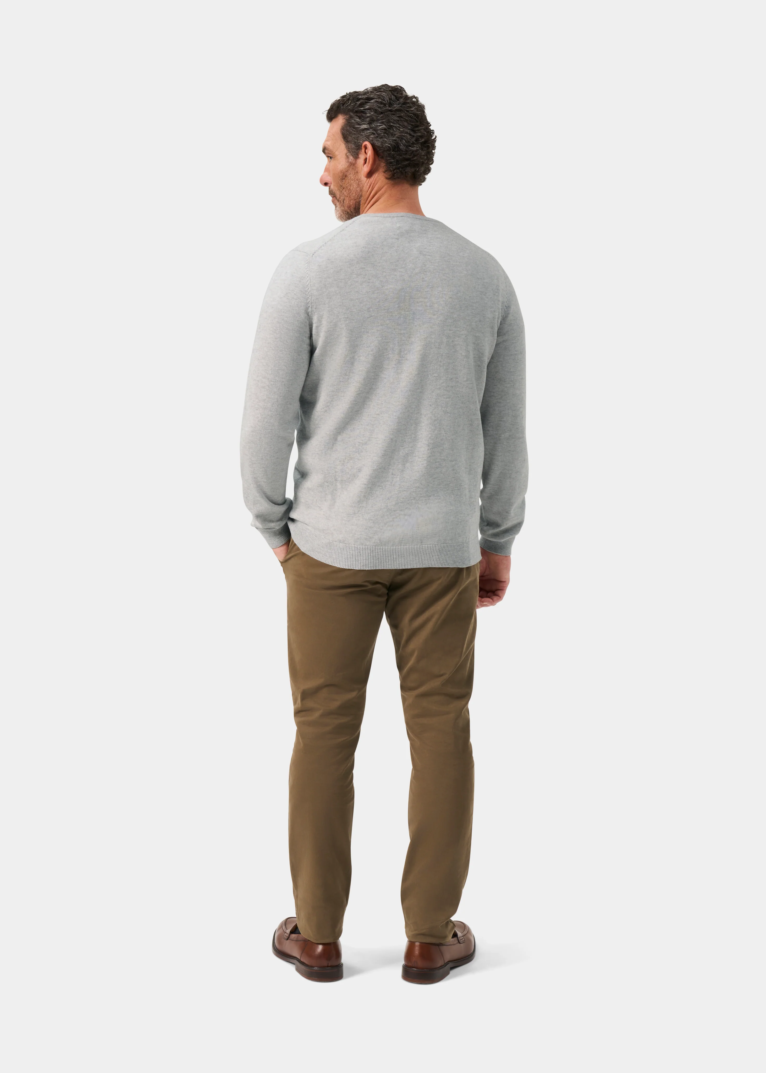 Leysmill Cotton Cashmere Jumper In Dove - Image 6