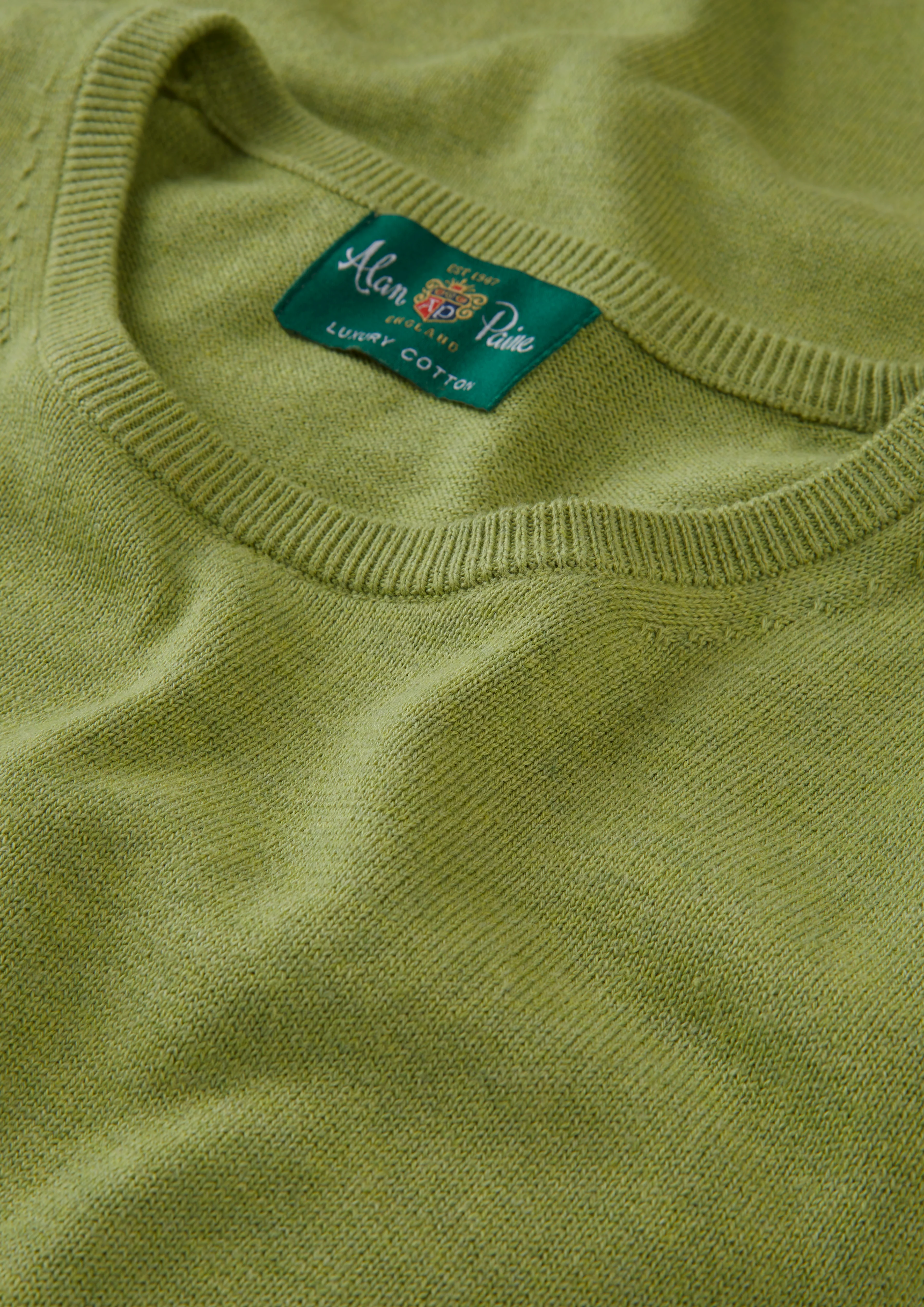 Leysmill Cotton Cashmere Jumper In Lichen - Image 7