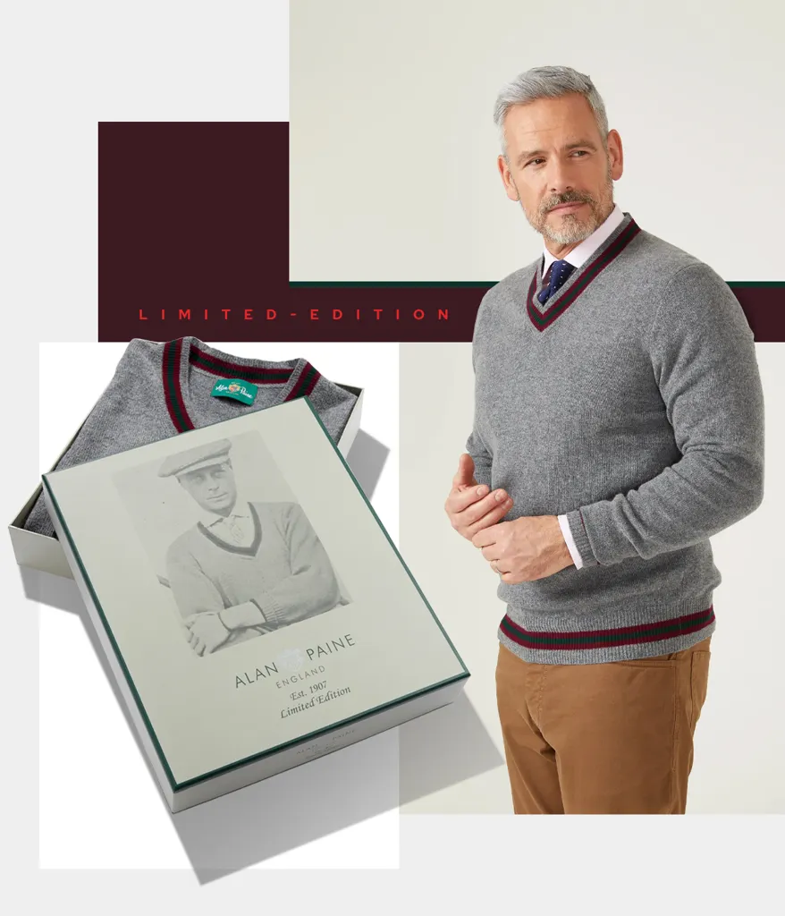 Limited Edition Commemorative Lambswool Sweater In Grey Mix - Image 2
