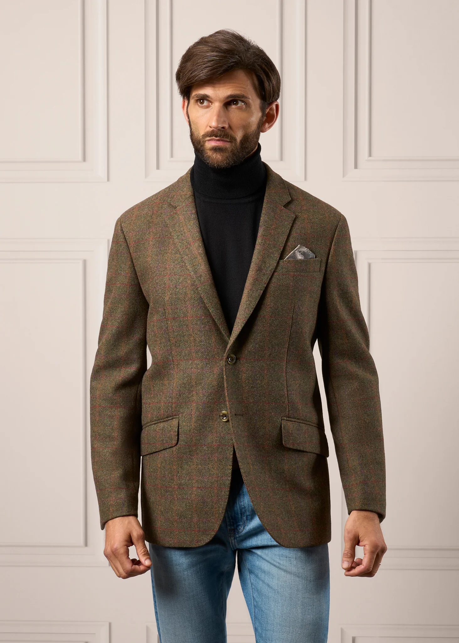 Linton Merino Wool Roll Neck Jumper in Black - Regular Fit - Image 5