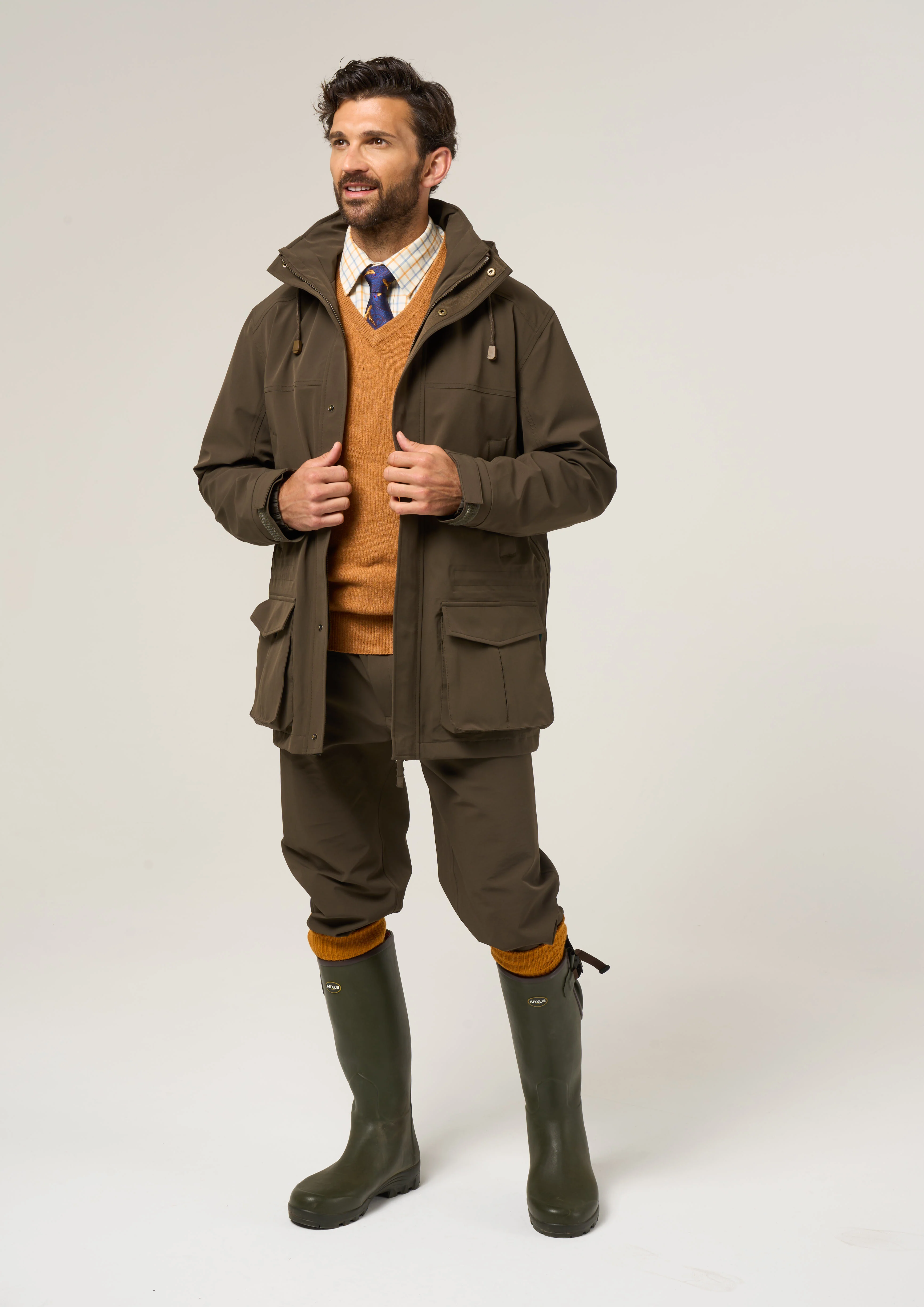Lockwood Men's Shooting Coat In Olive - Shooting Fit - Image 3
