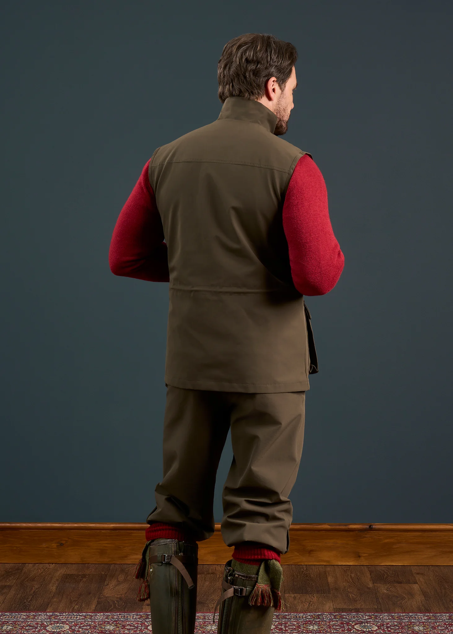 Lockwood Men's Shooting Waistcoat In Olive - Image 4