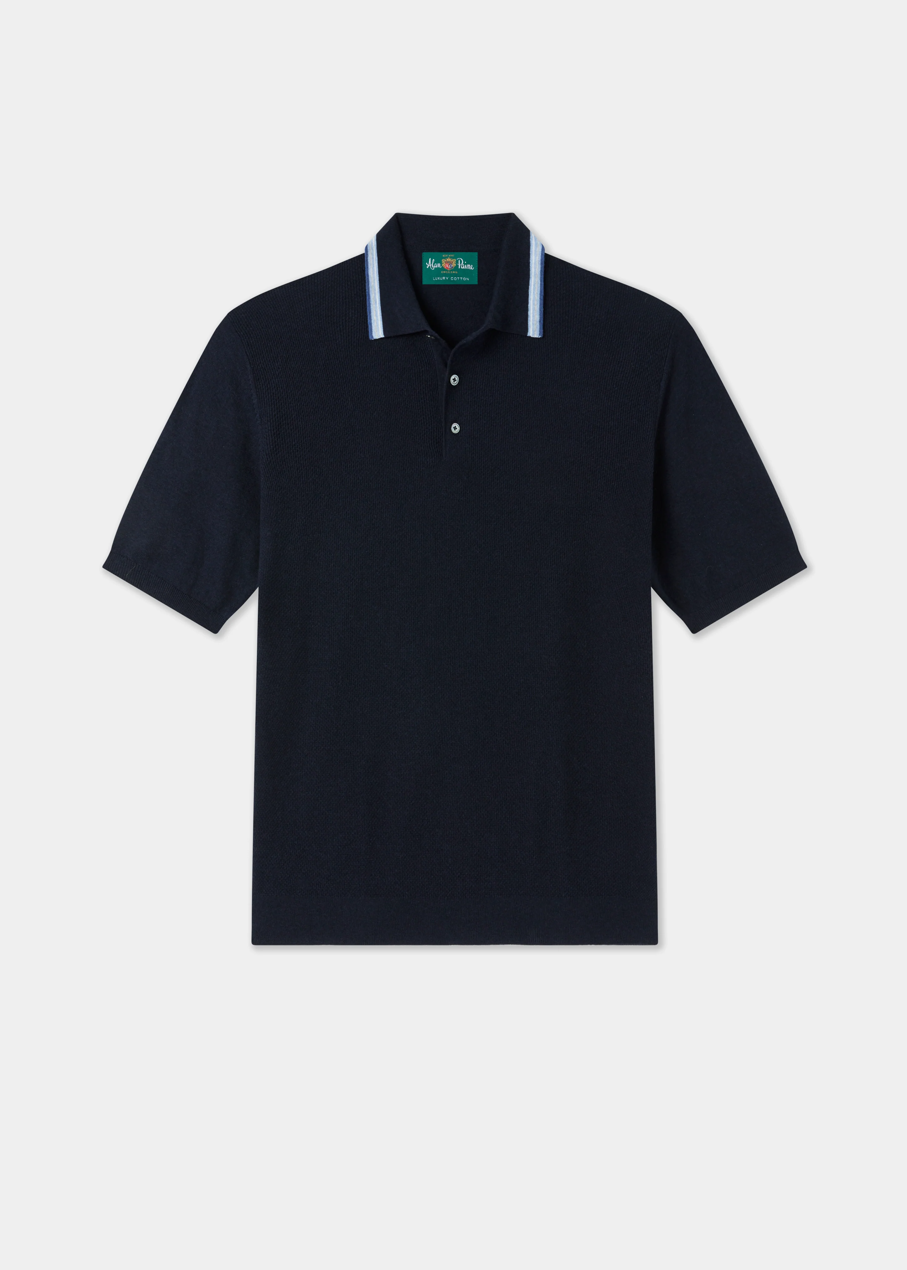 Lulworth Men's Cotton Cashmere Textured Polo In Dark Navy