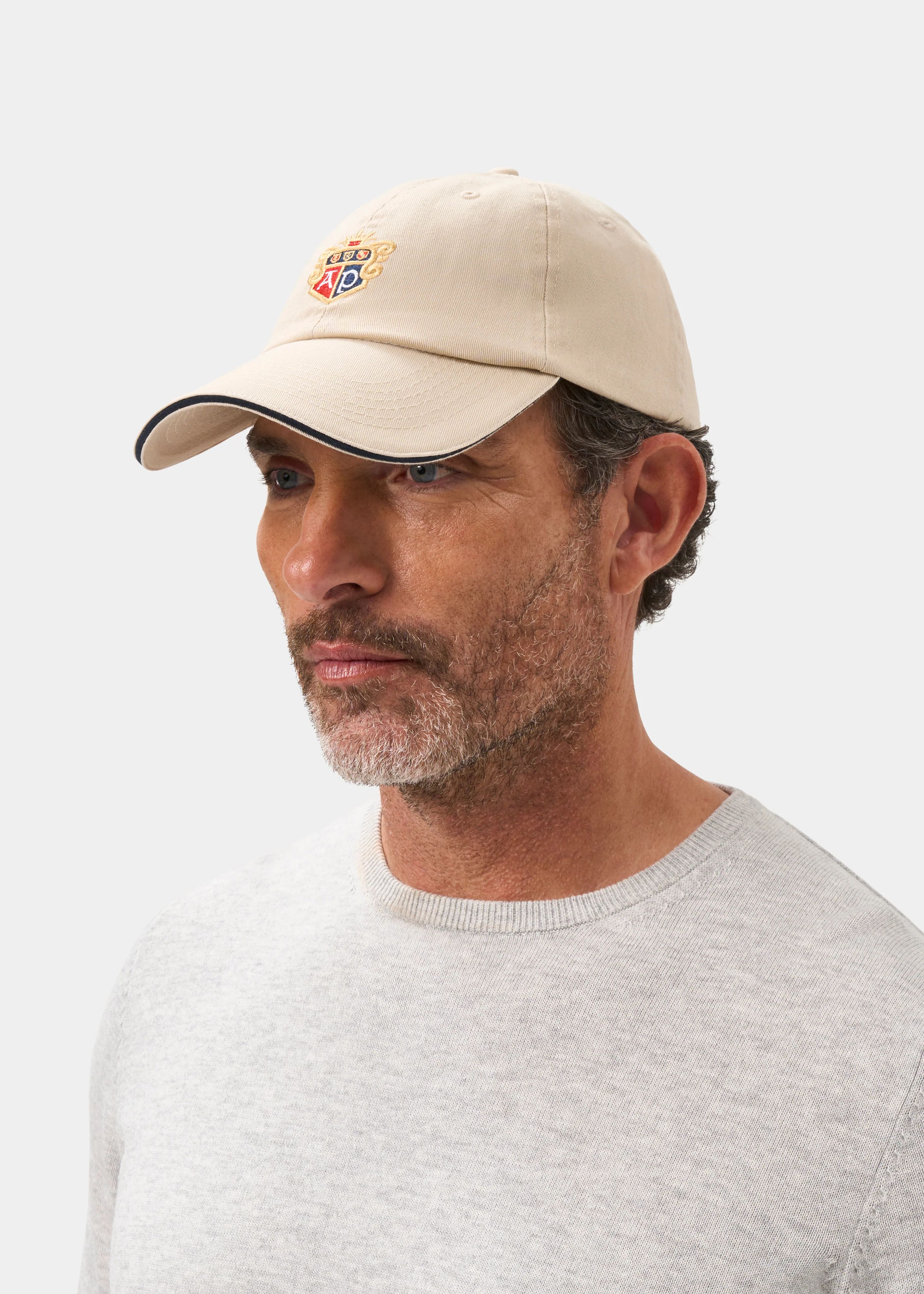 Men's Cotton Baseball Cap In Sand - Image 2