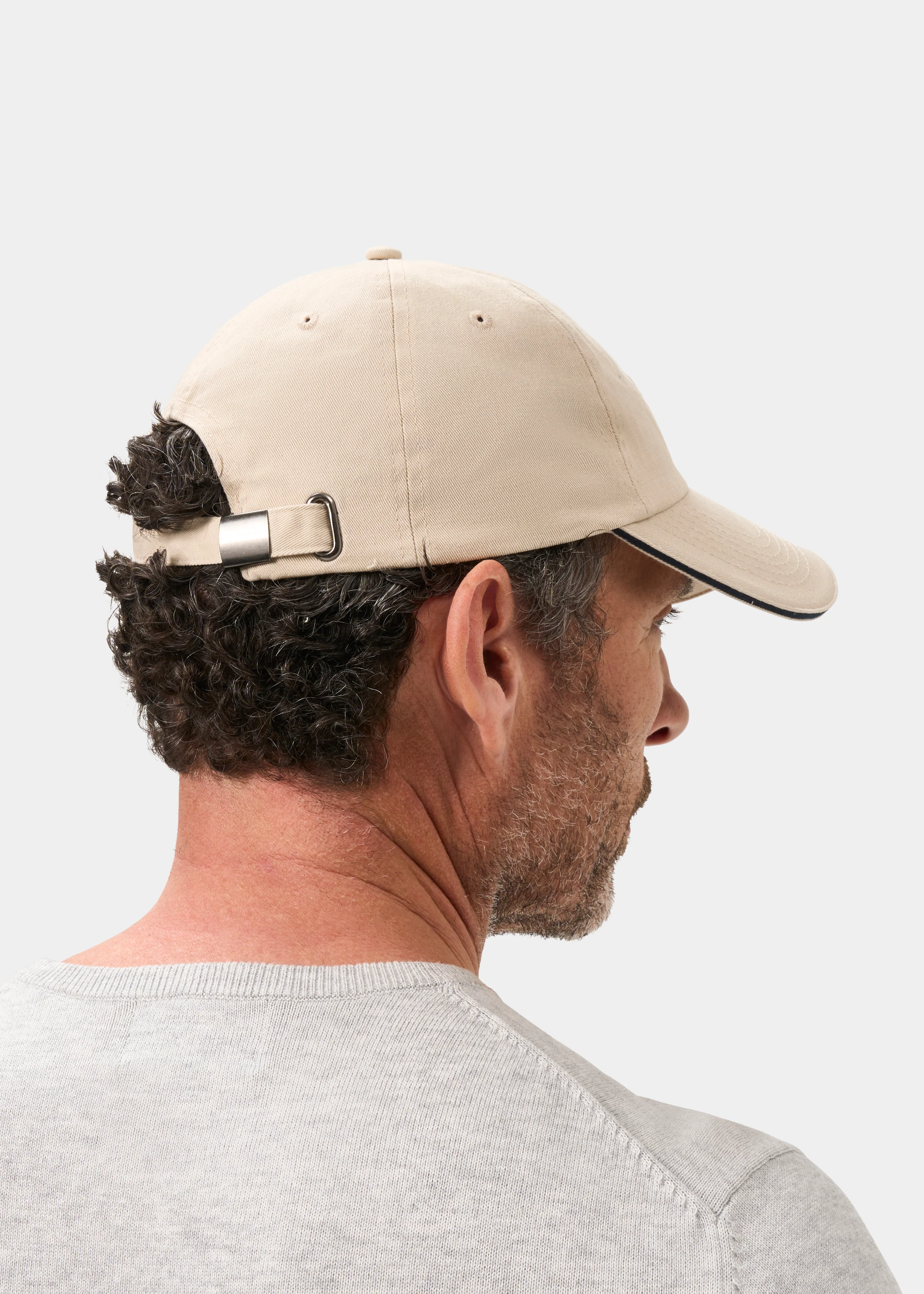 Men's Cotton Baseball Cap In Sand - Image 3