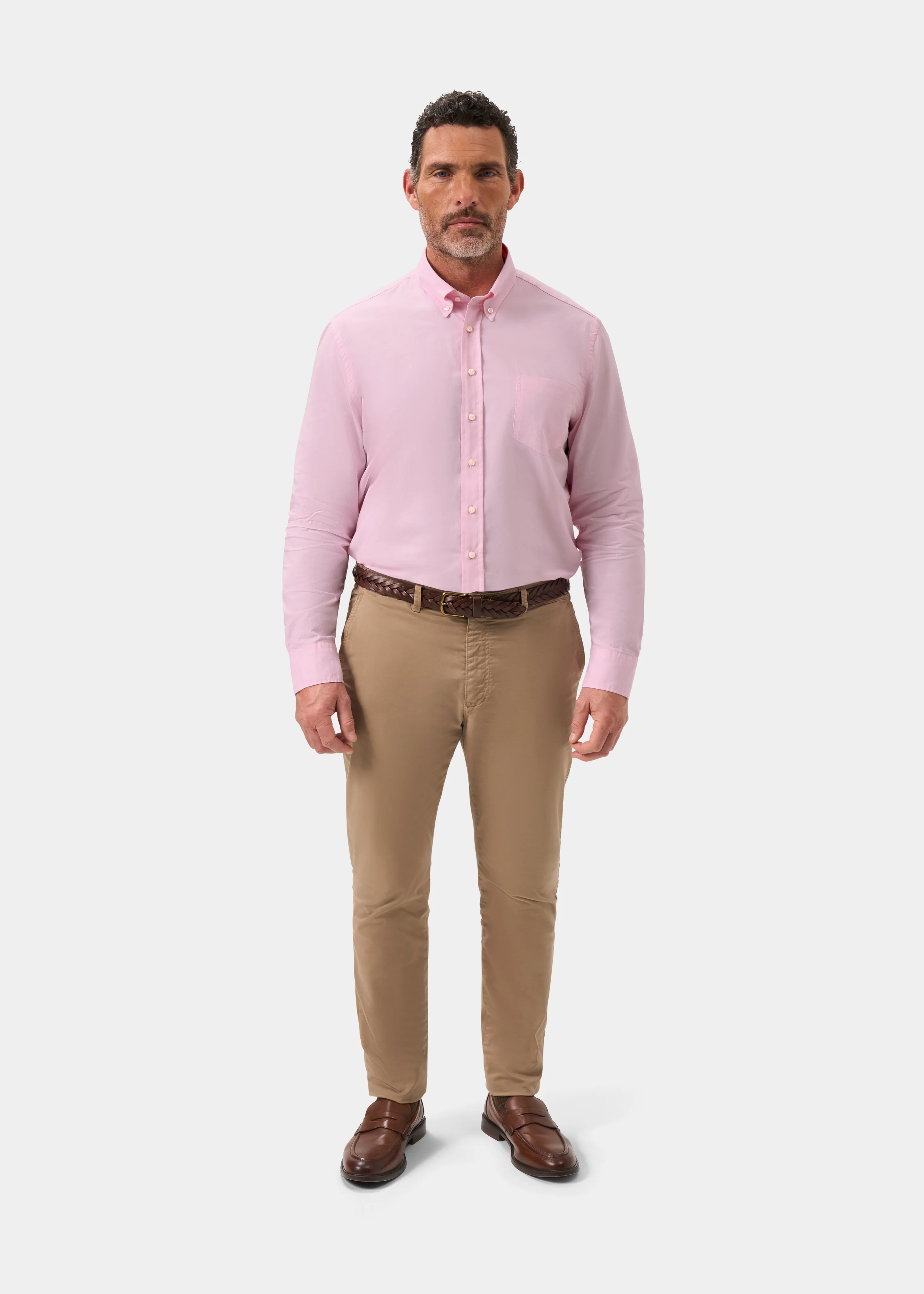 Men's Cotton Button Down Pink Shirt - Regular Fit - Image 4