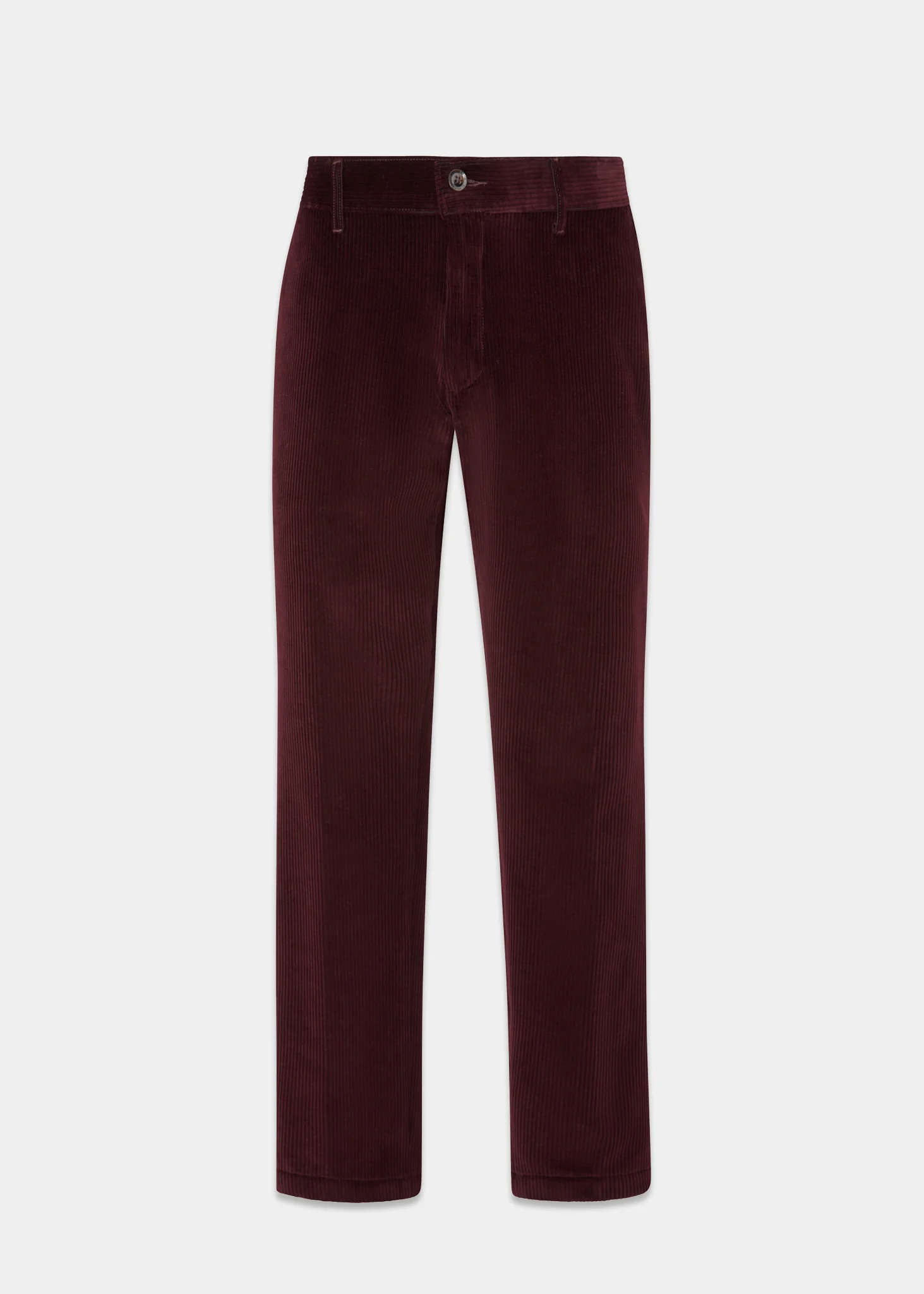 Men's Cotton Cord Trousers In Wine
