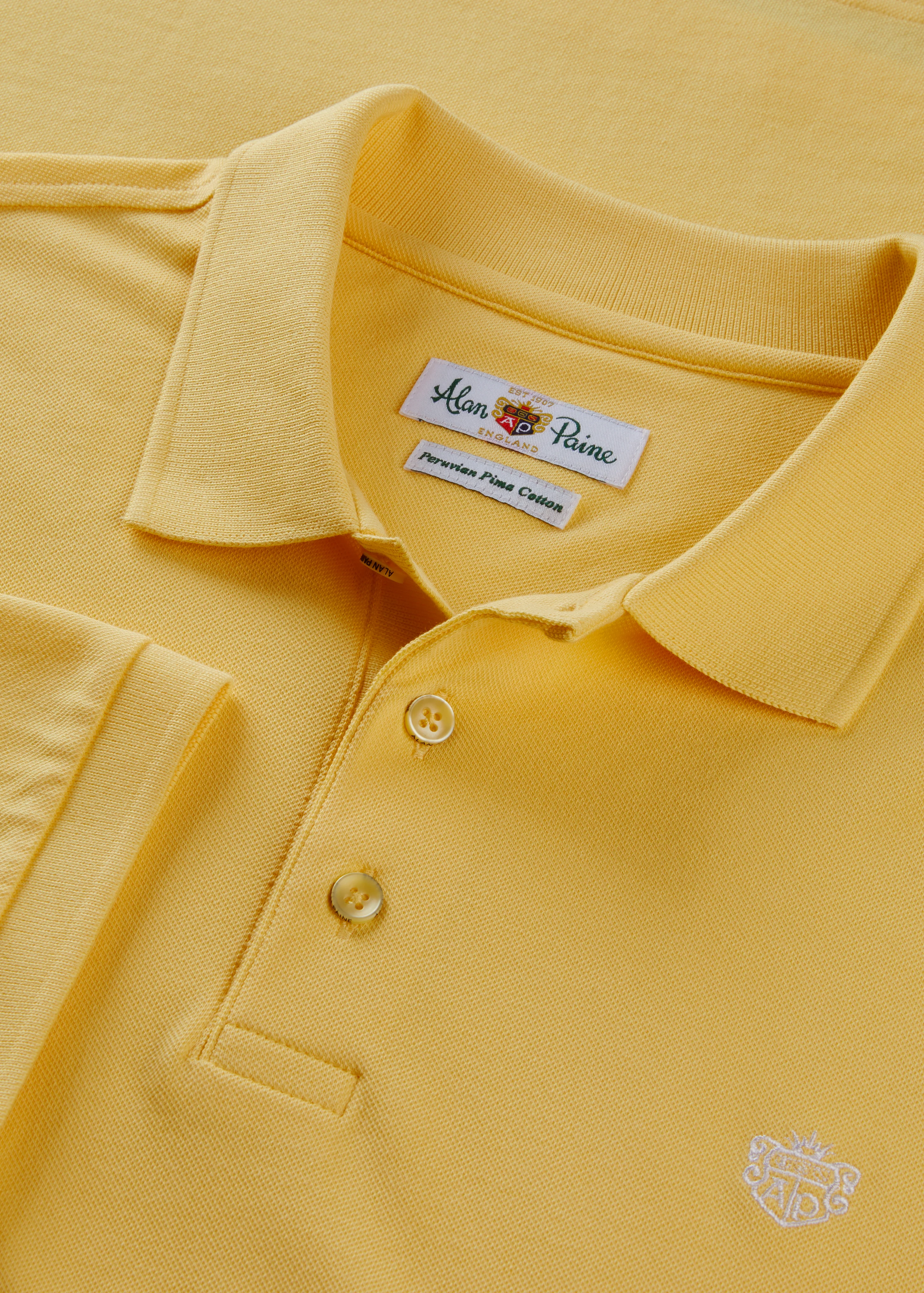 Fritton Pique Polo Shirt In Lemon - Image 2