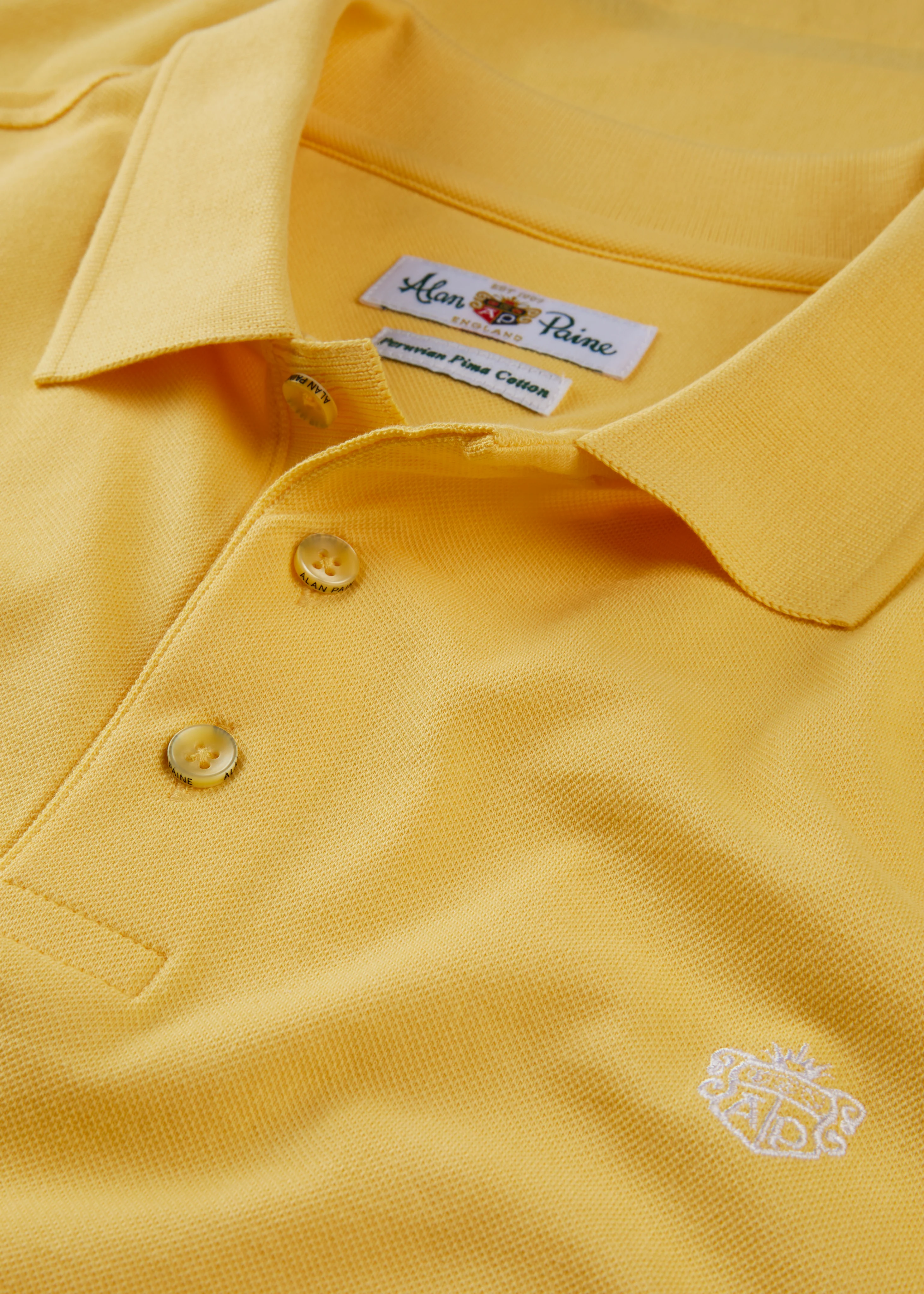 Fritton Pique Polo Shirt In Lemon - Image 3