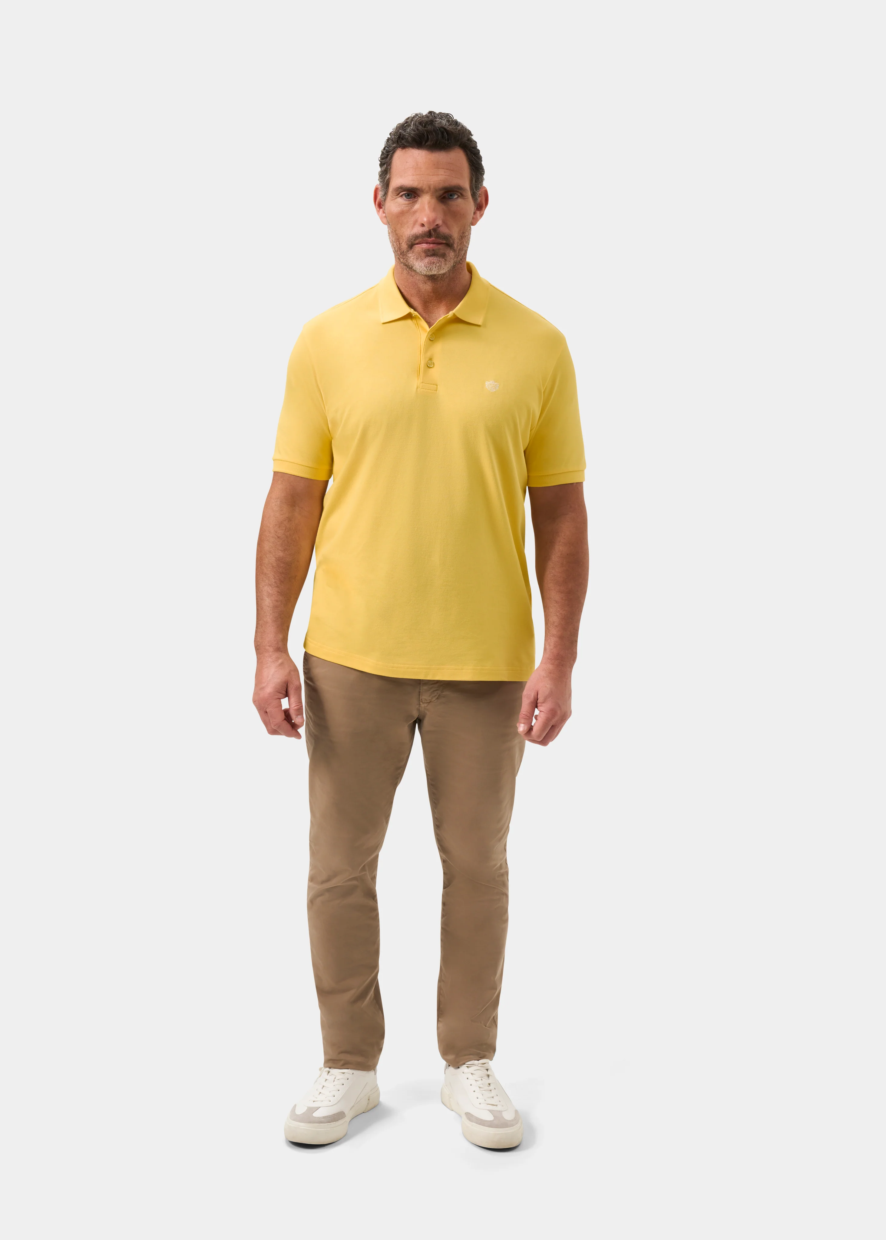 Fritton Pique Polo Shirt In Lemon - Image 4