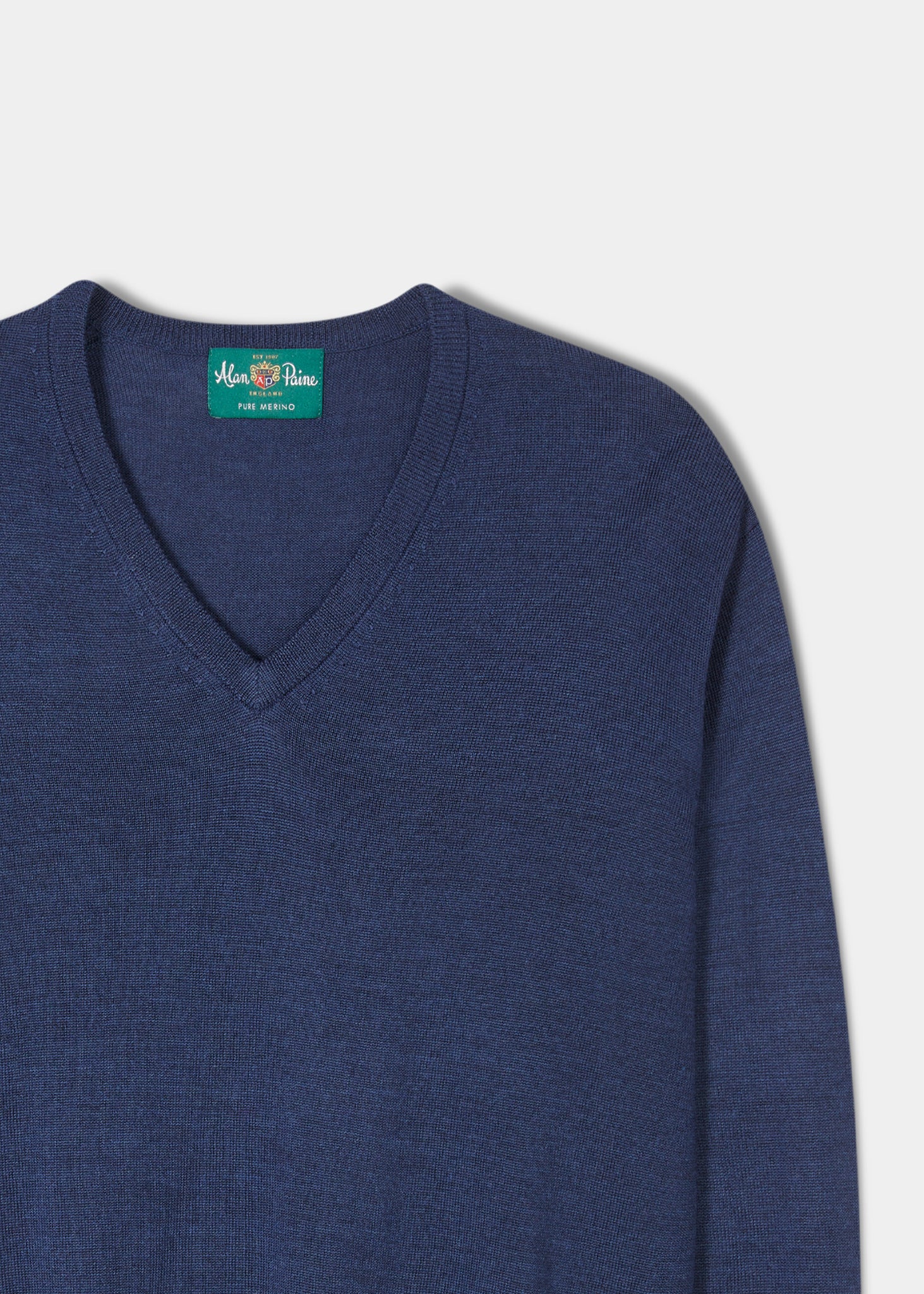Millbreck Men's Merino Wool Jumper in Indigo - Regular Fit - Image 6