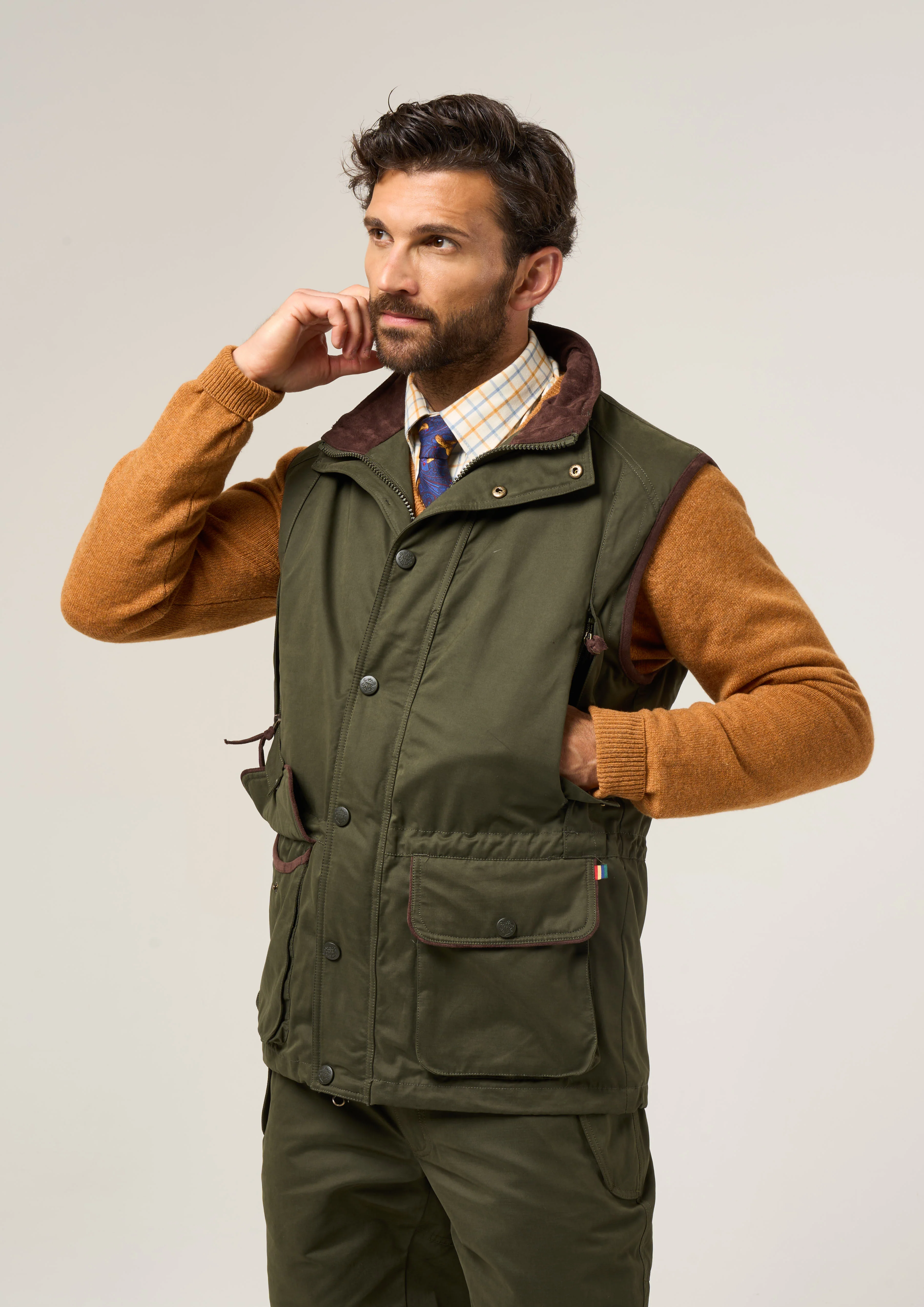 Milwood Men's Olive Waterproof Shooting Waistcoat - Image 3