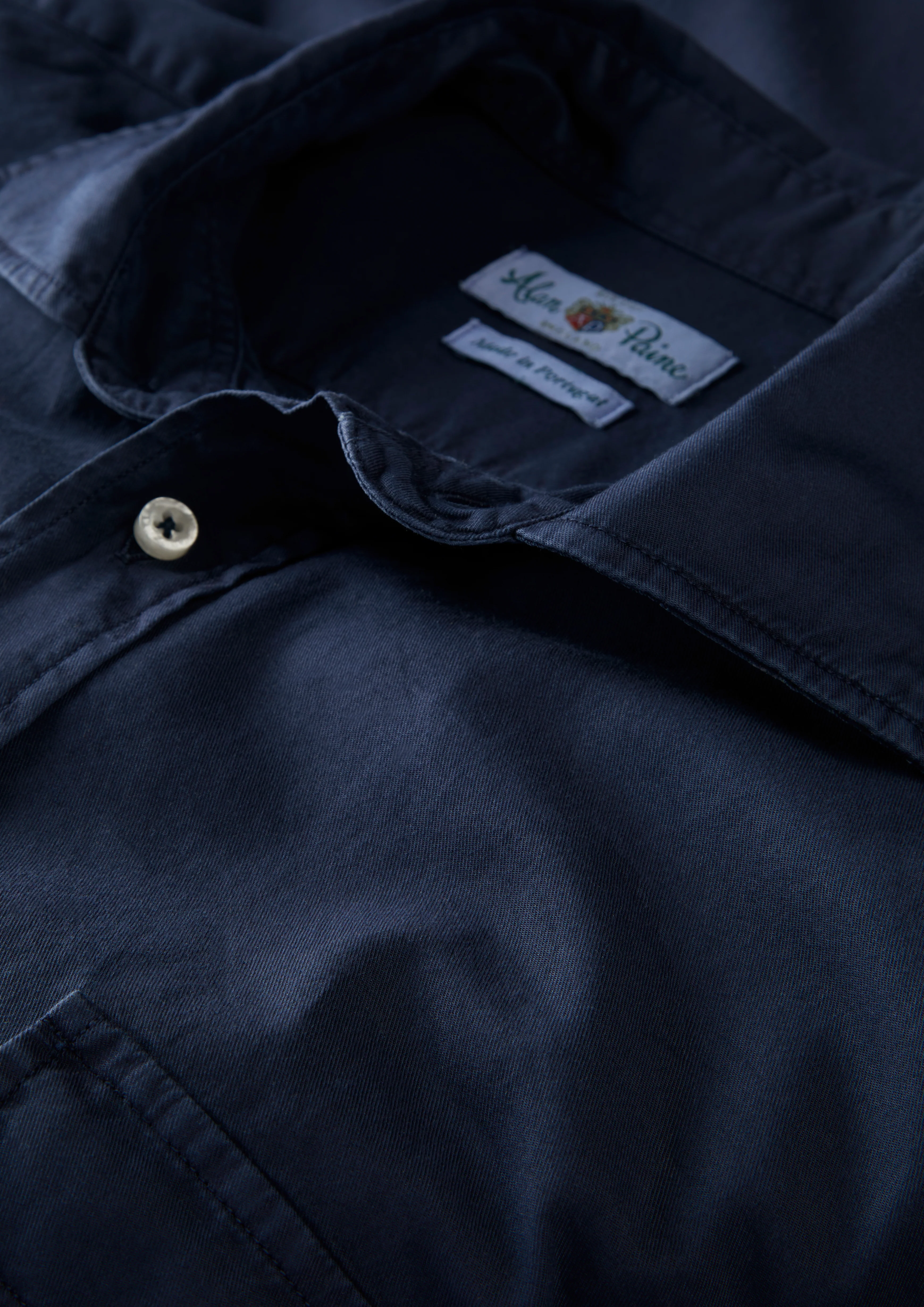 Morowe Men's Long Sleeve Safari Shirt In Navy - Classic Fit - Image 4