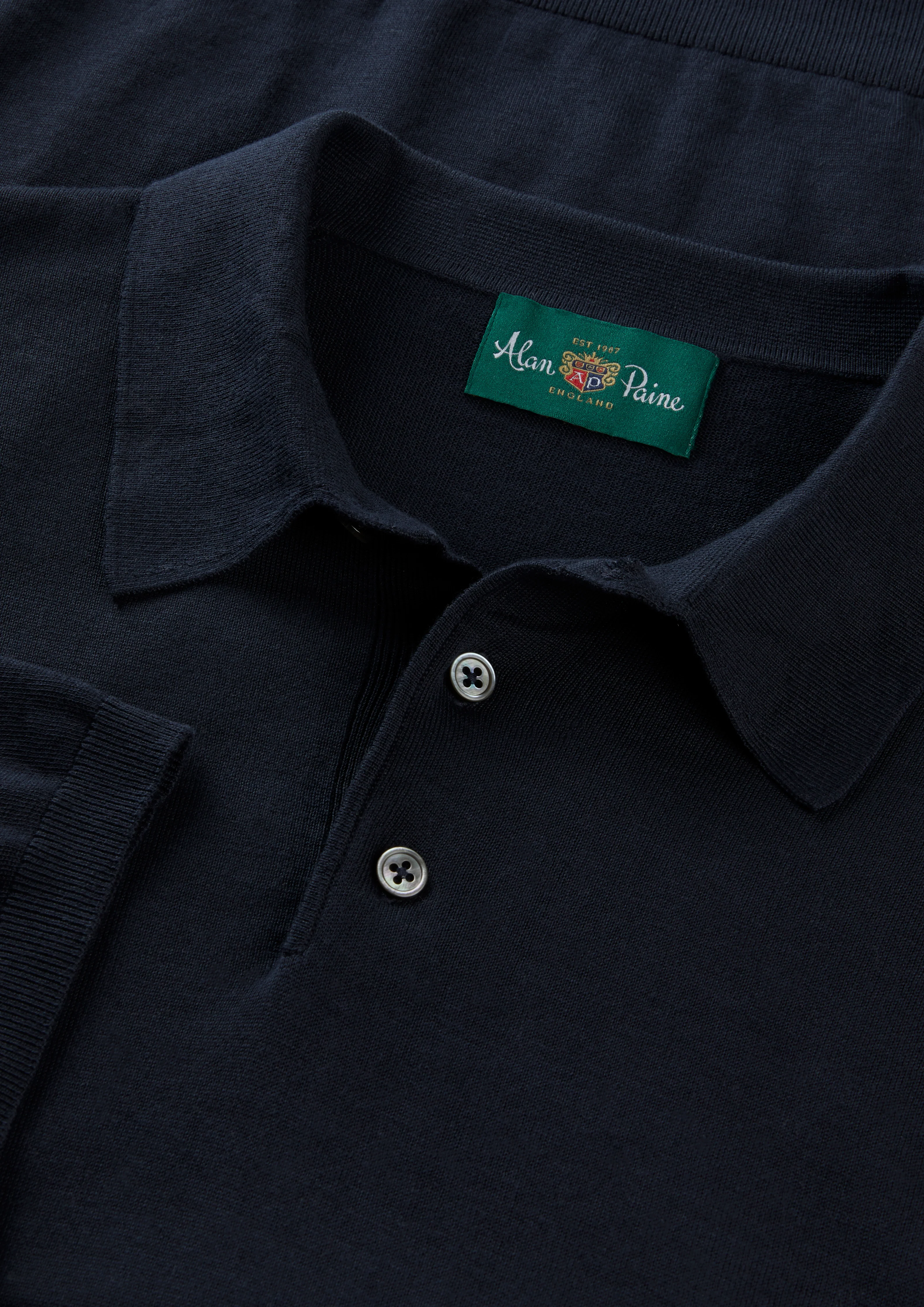 Paignton Cotton Polo Shirt In Dark Navy - Image 2