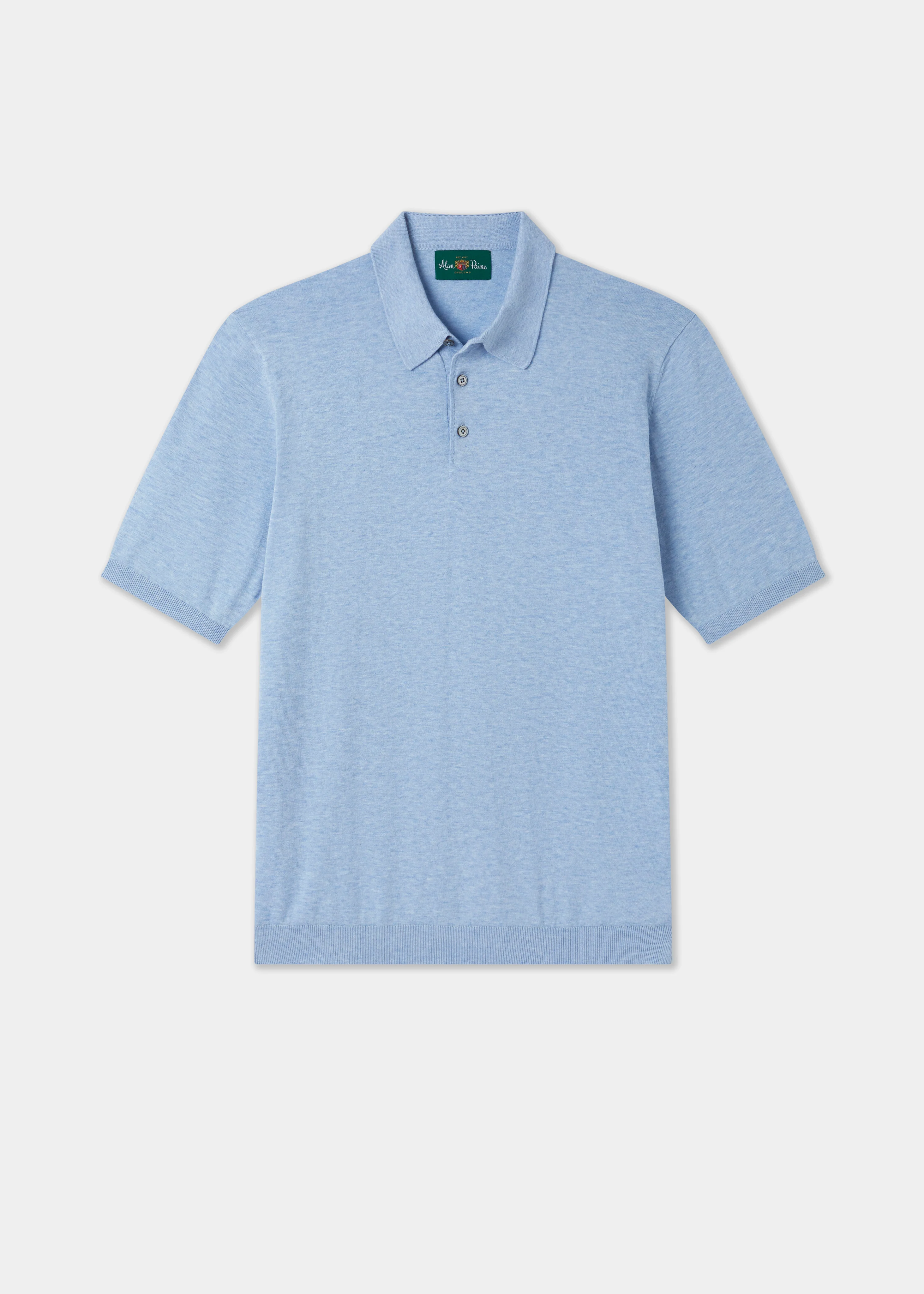 Paignton Cotton Polo Shirt In Steel Blue Mix