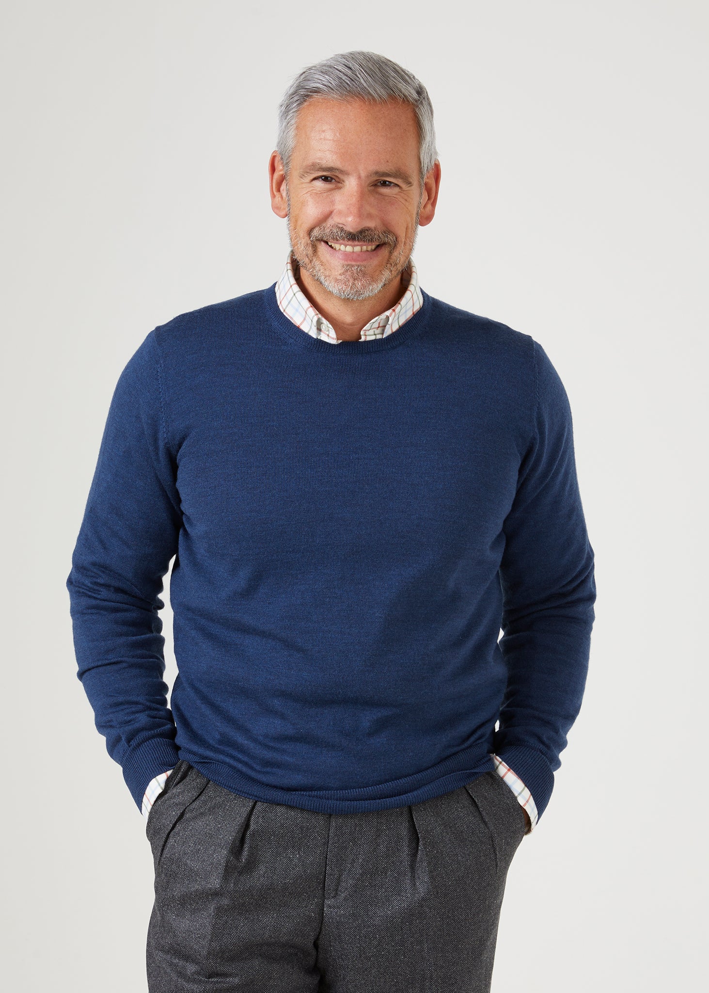 Radstone Men's Merino Wool Jumper in Indigo - Regular Fit - Image 4