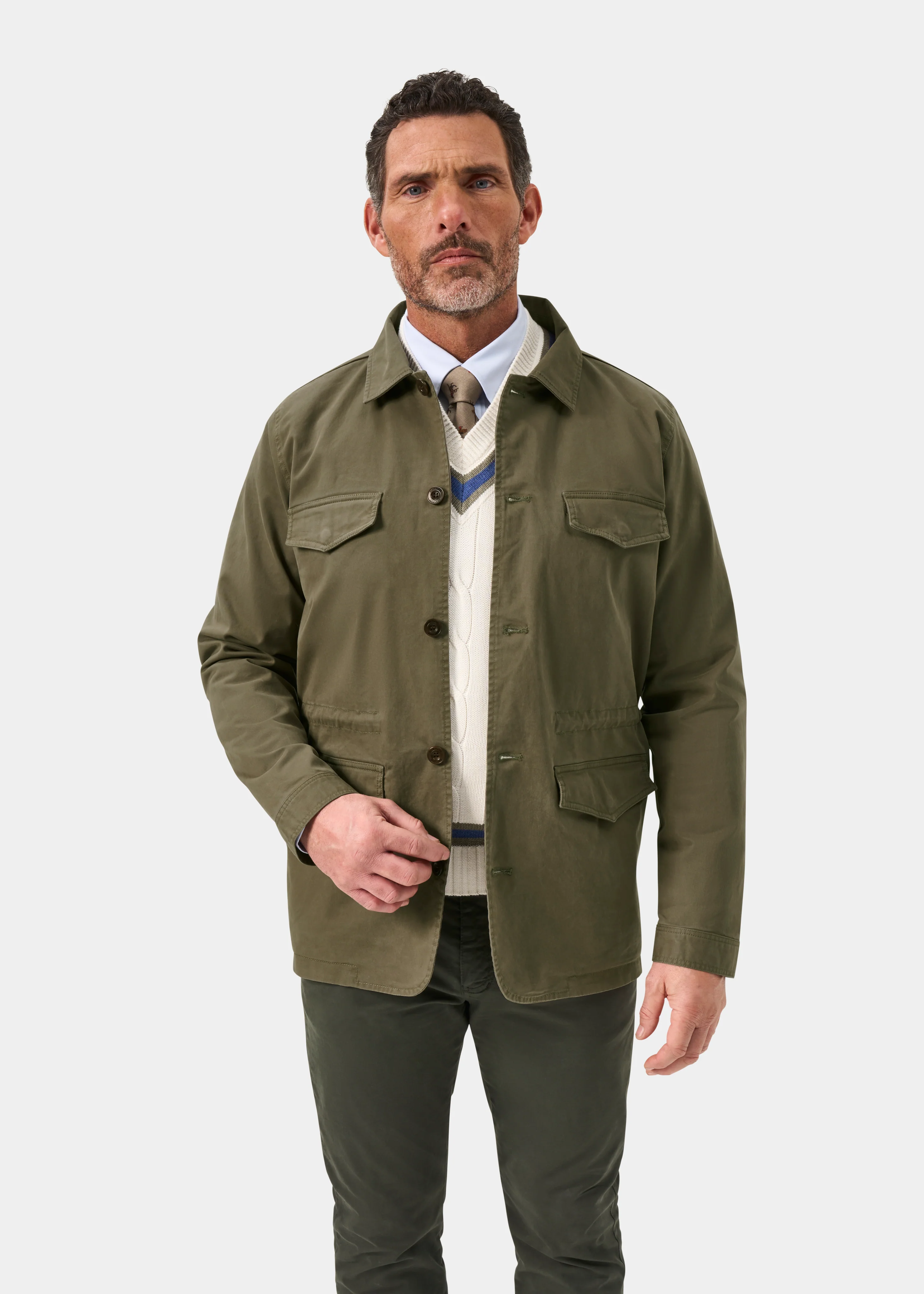 Rockmere Men's Safari Jacket In Olive - Image 8