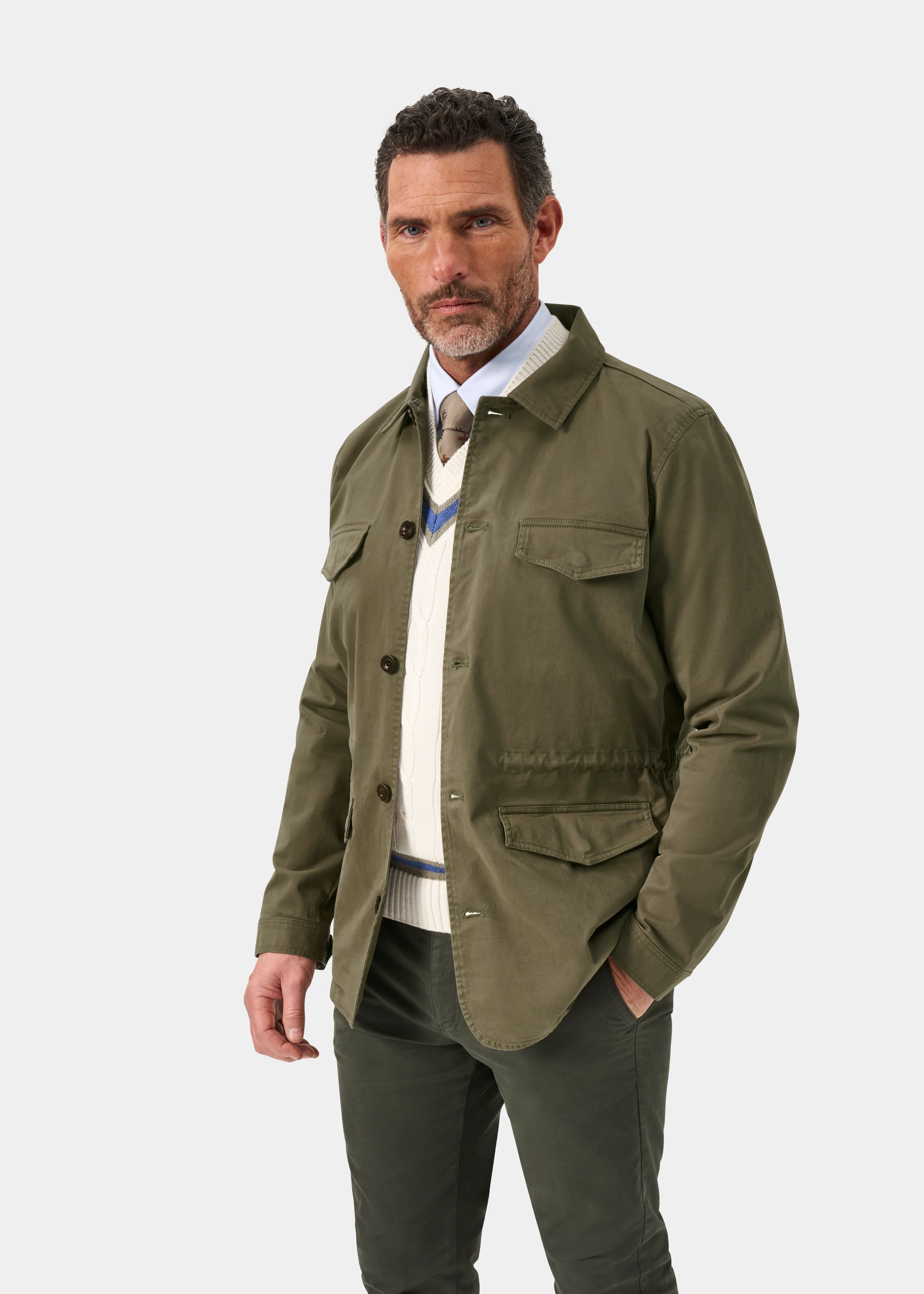 Rockmere Men's Safari Jacket In Olive - Image 9