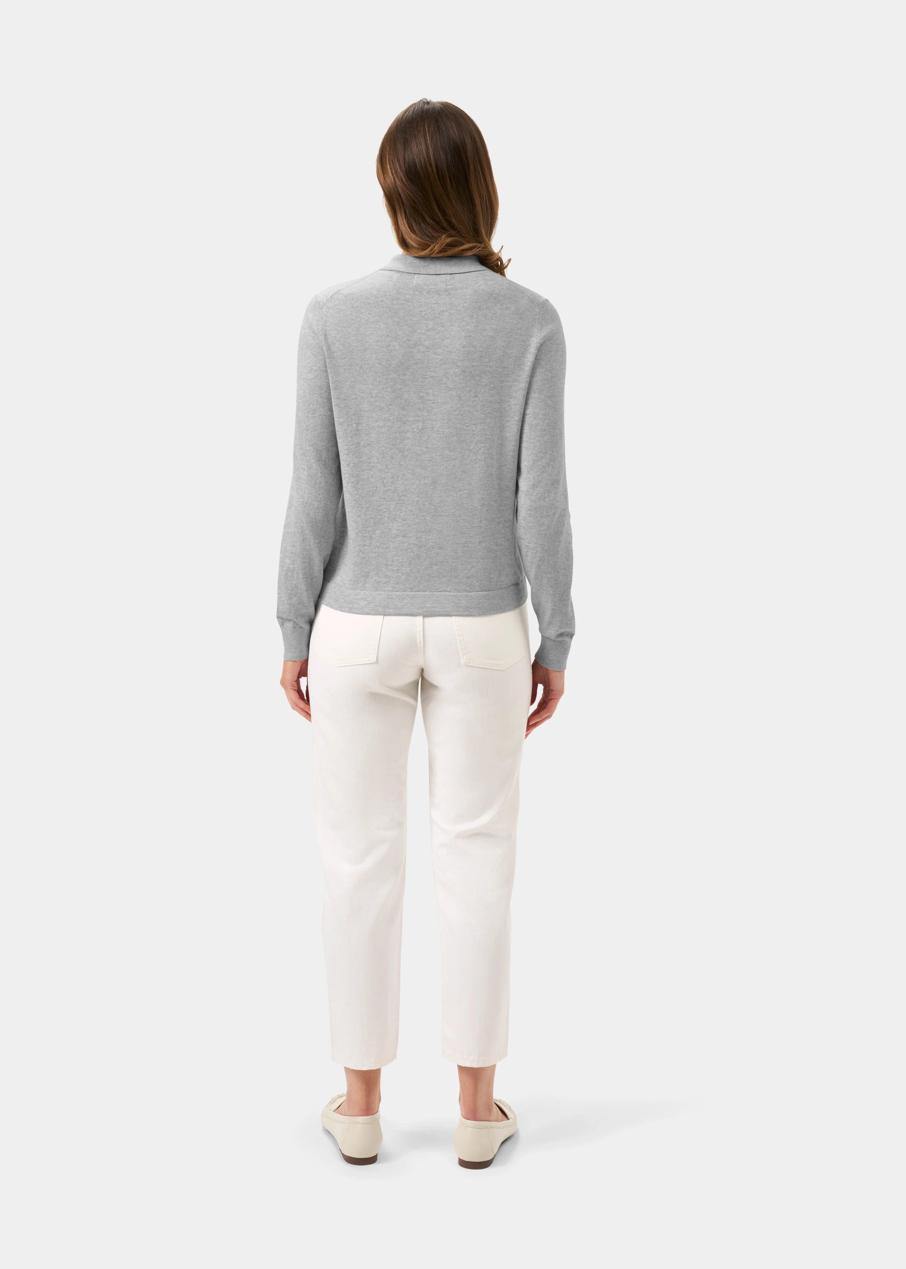 Rosa Ladies Cotton Cashmere Cardigan In Dove - Image 7