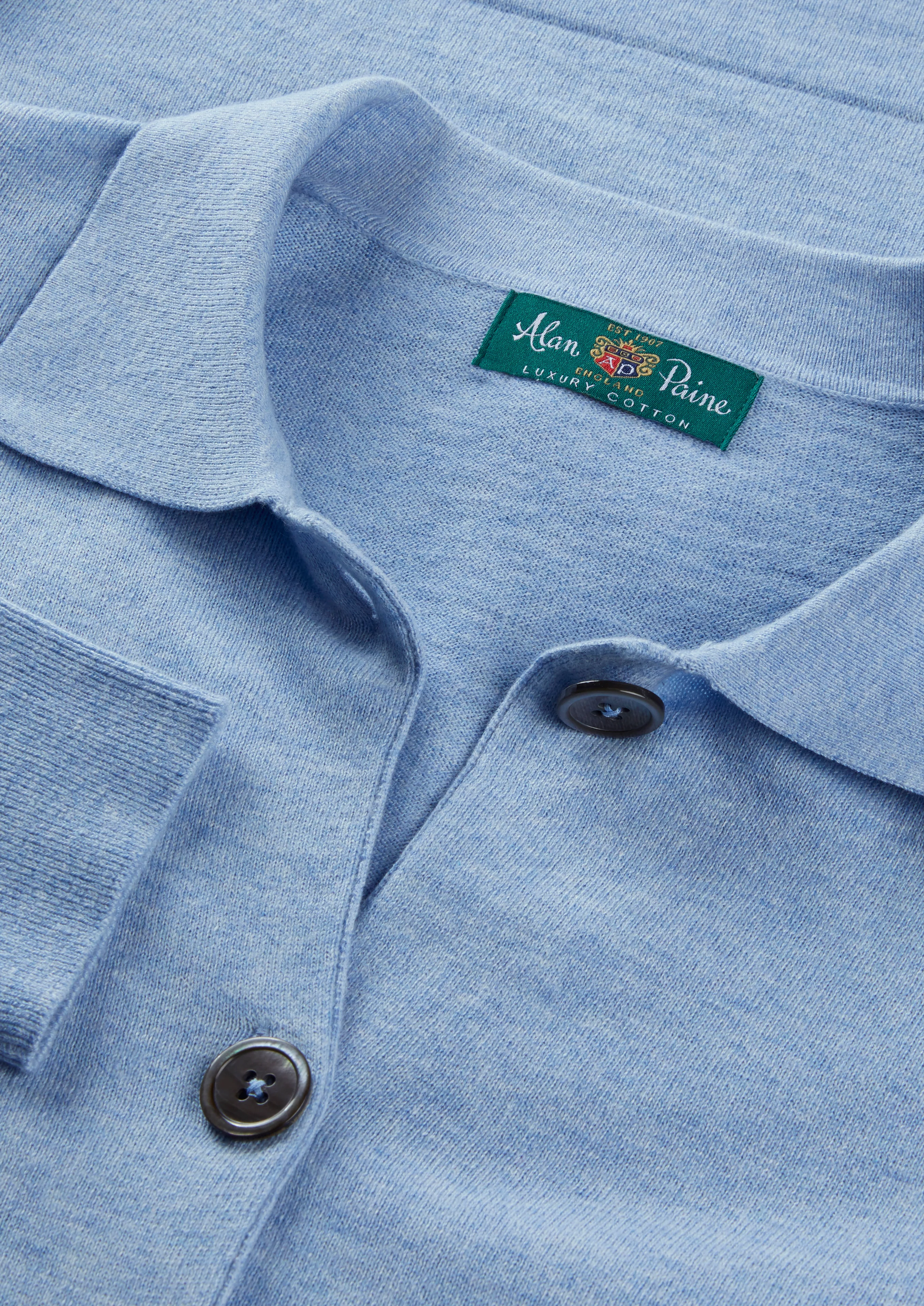 Rosa Ladies Cotton Cashmere Cardigan In Steel Blue - Image 3