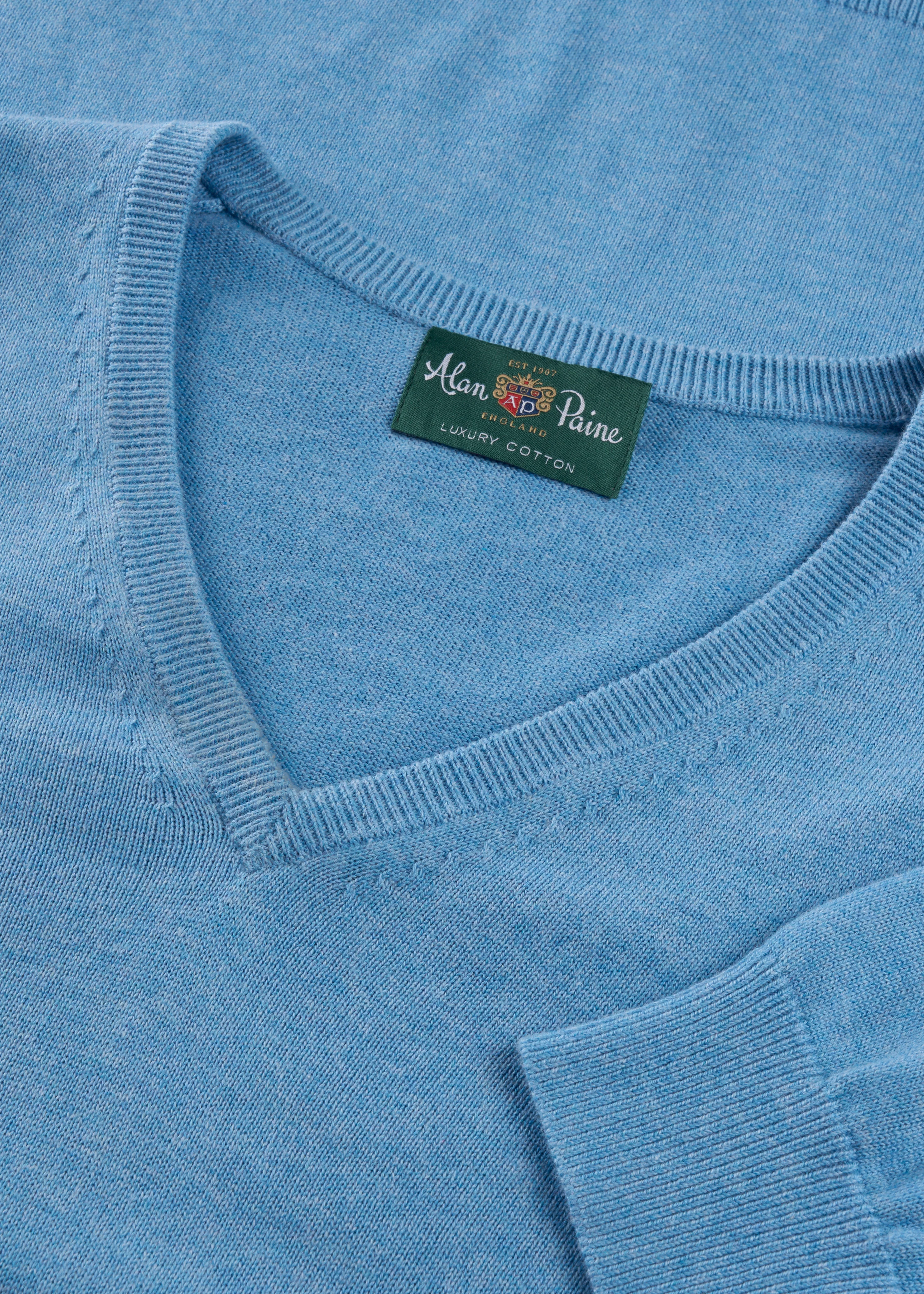 Rothwell Cotton Cashmere Jumper In Carolina Blue - Image 2