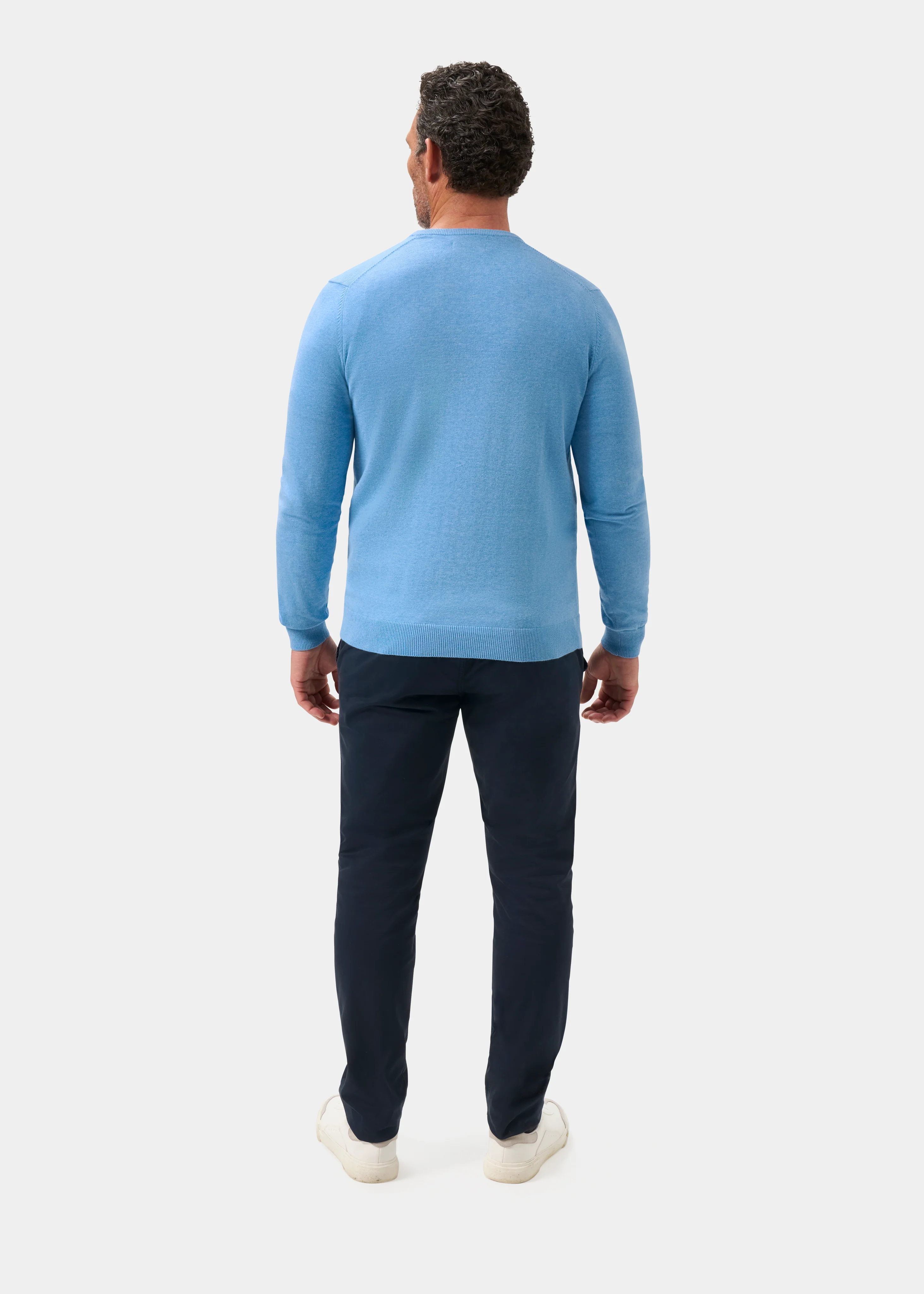 Rothwell Cotton Cashmere Jumper In Carolina Blue - Image 7