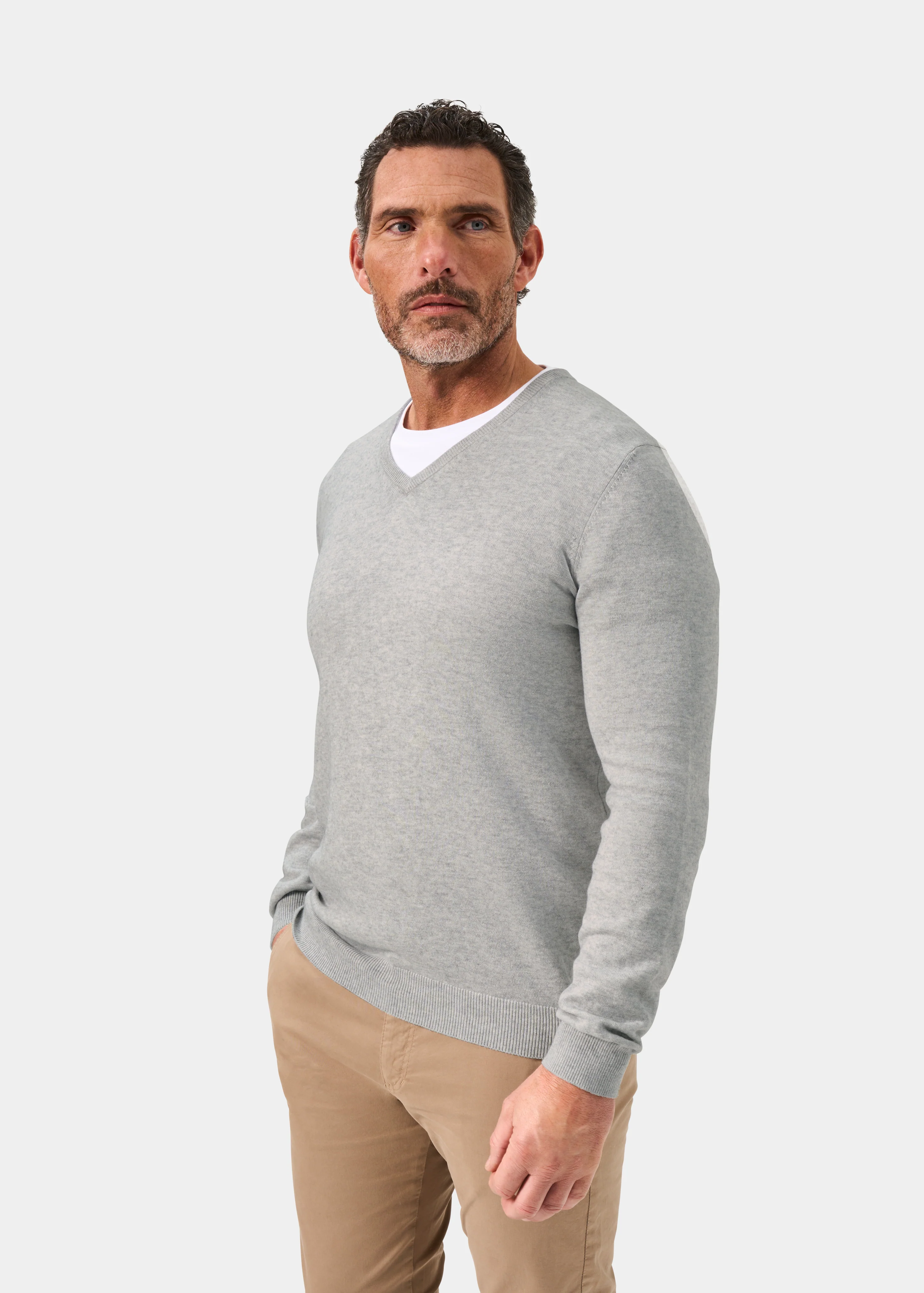 Rothwell Cotton Cashmere Jumper In Dove - Image 5