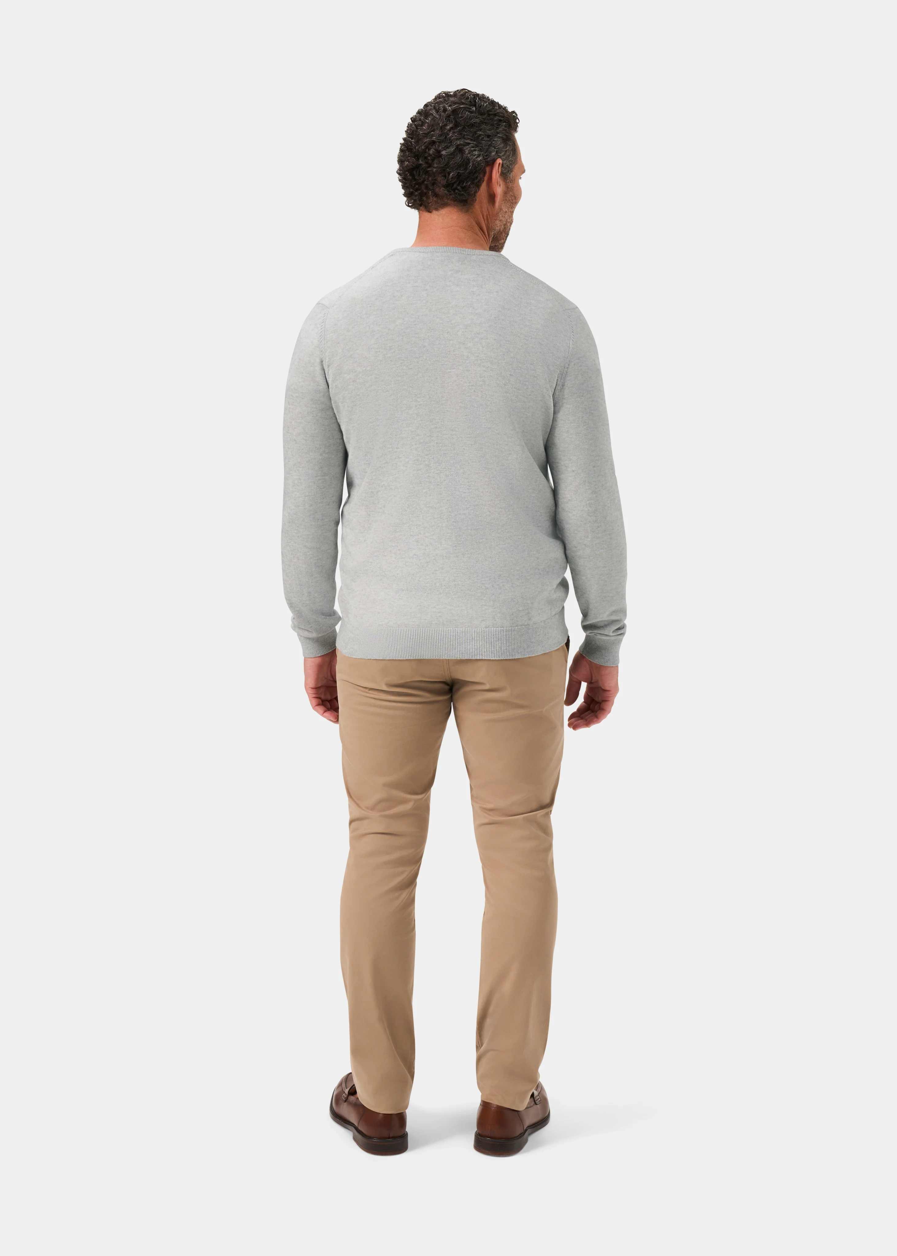 Rothwell Cotton Cashmere Jumper In Dove - Image 6