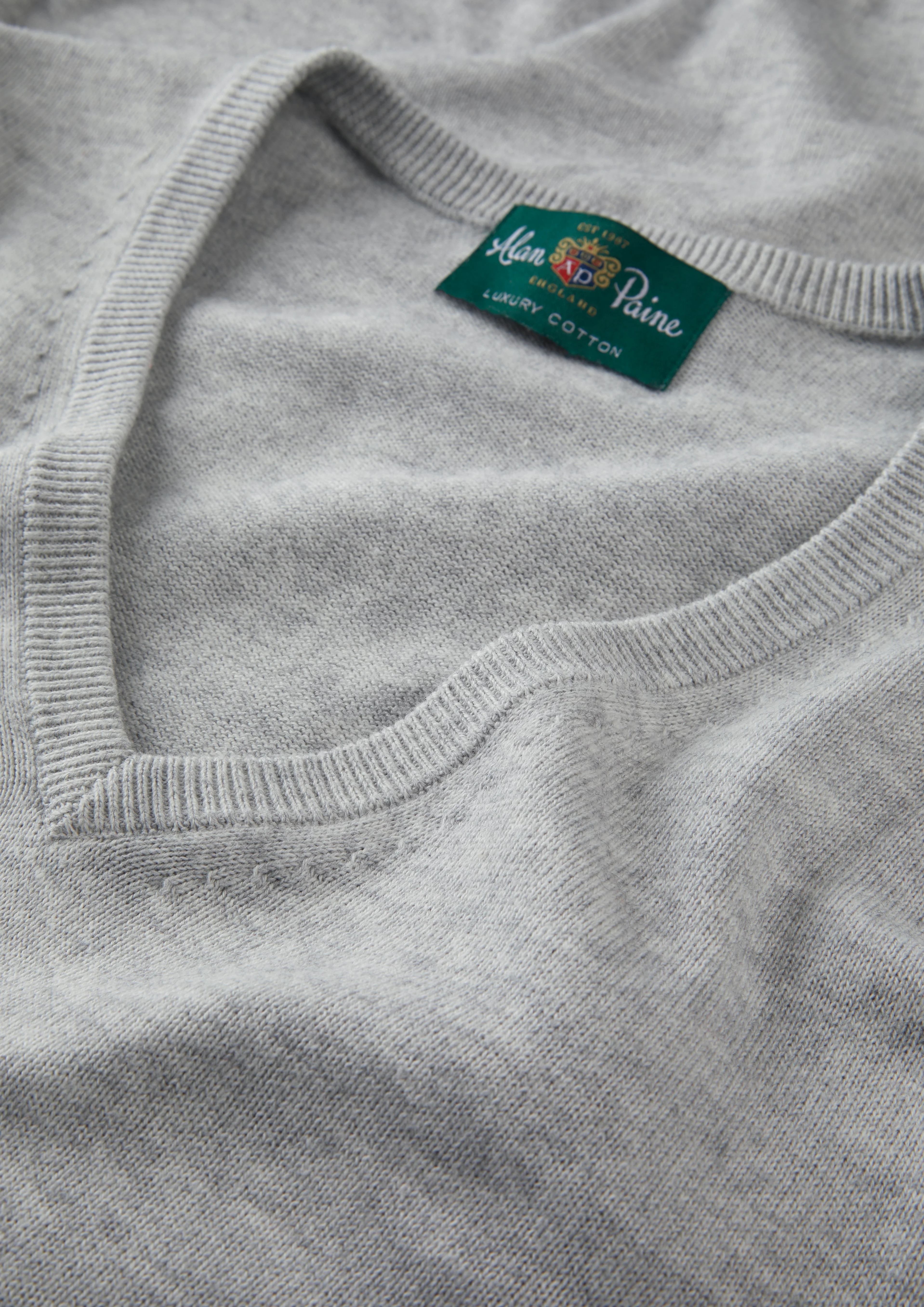 Rothwell Cotton Cashmere Jumper In Dove - Image 7