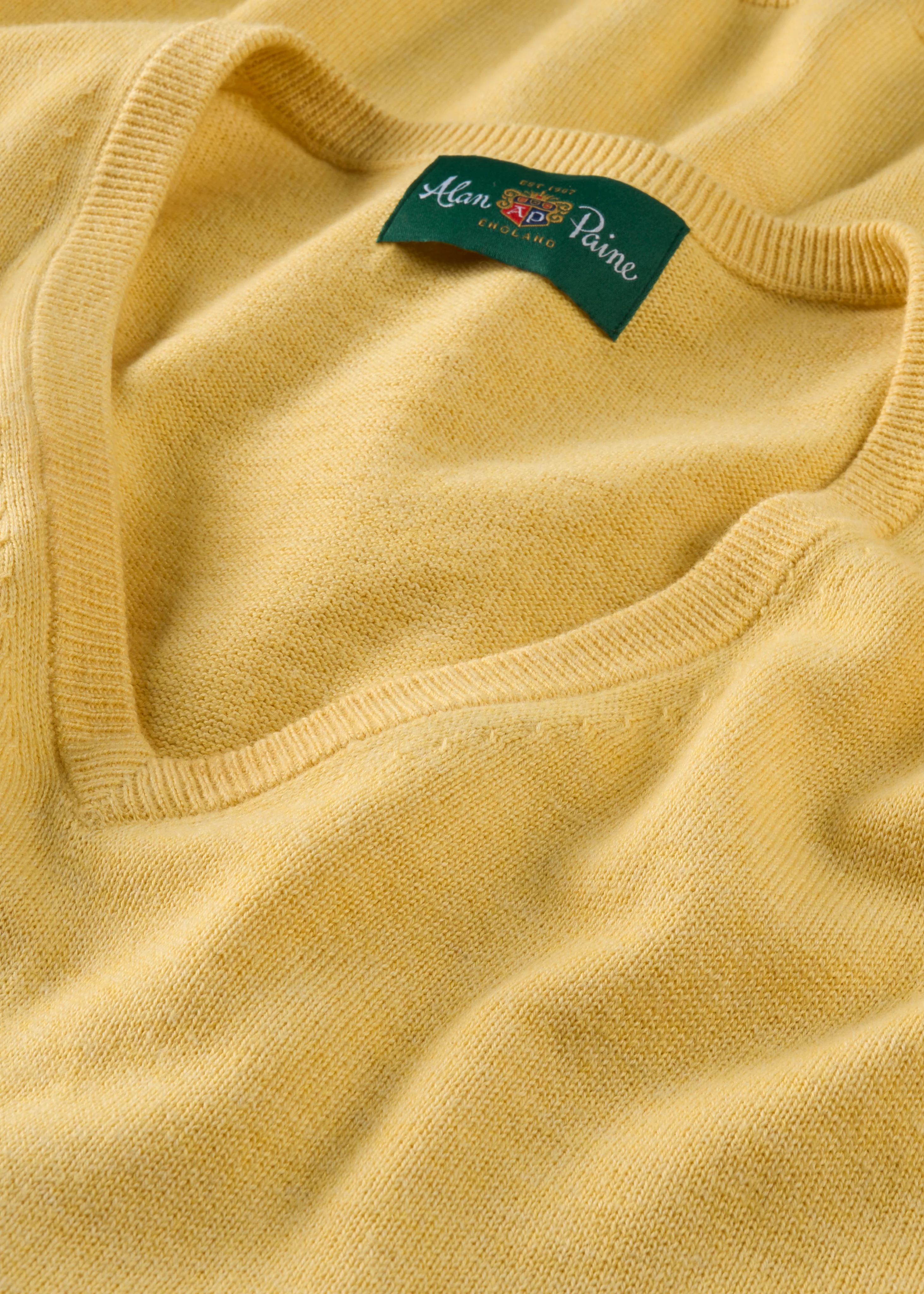 Rothwell Cotton Cashmere Jumper In Lemon - Image 3