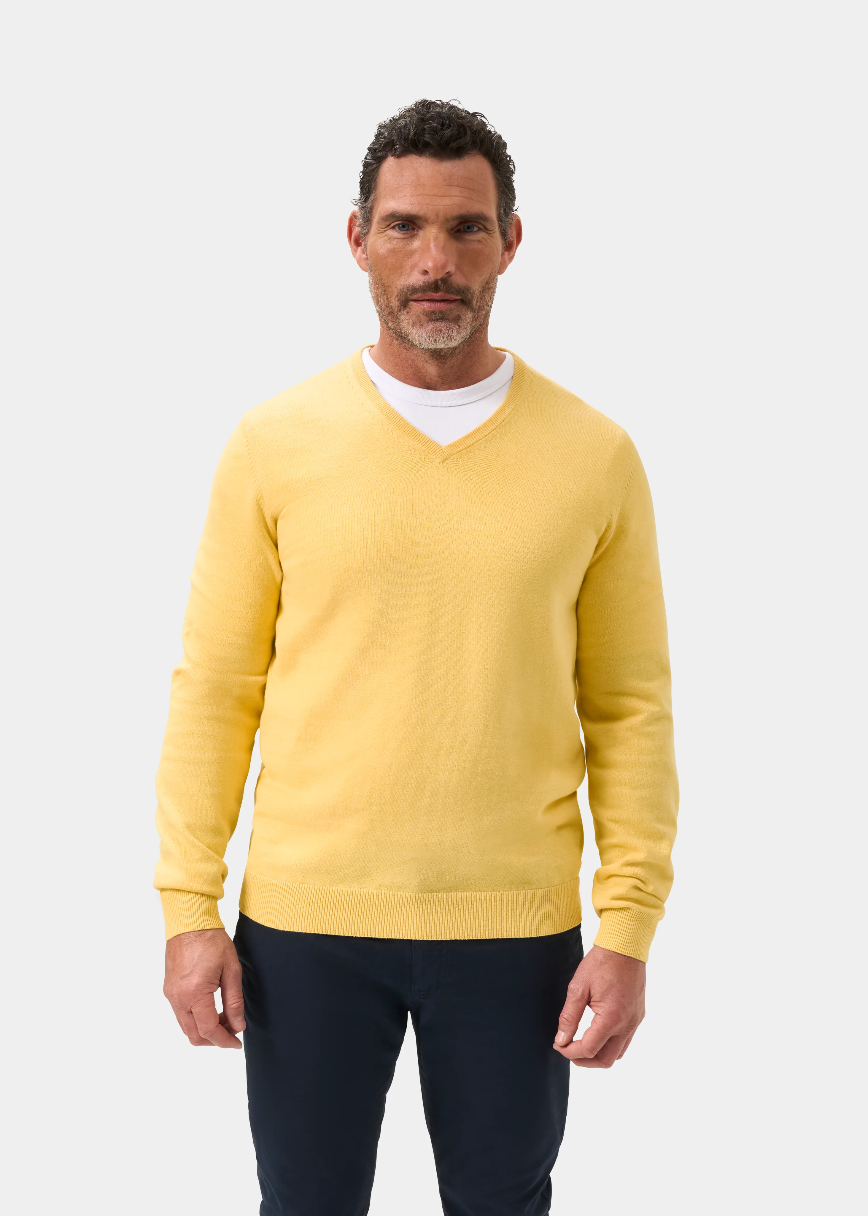 Rothwell Cotton Cashmere Jumper In Lemon - Image 5