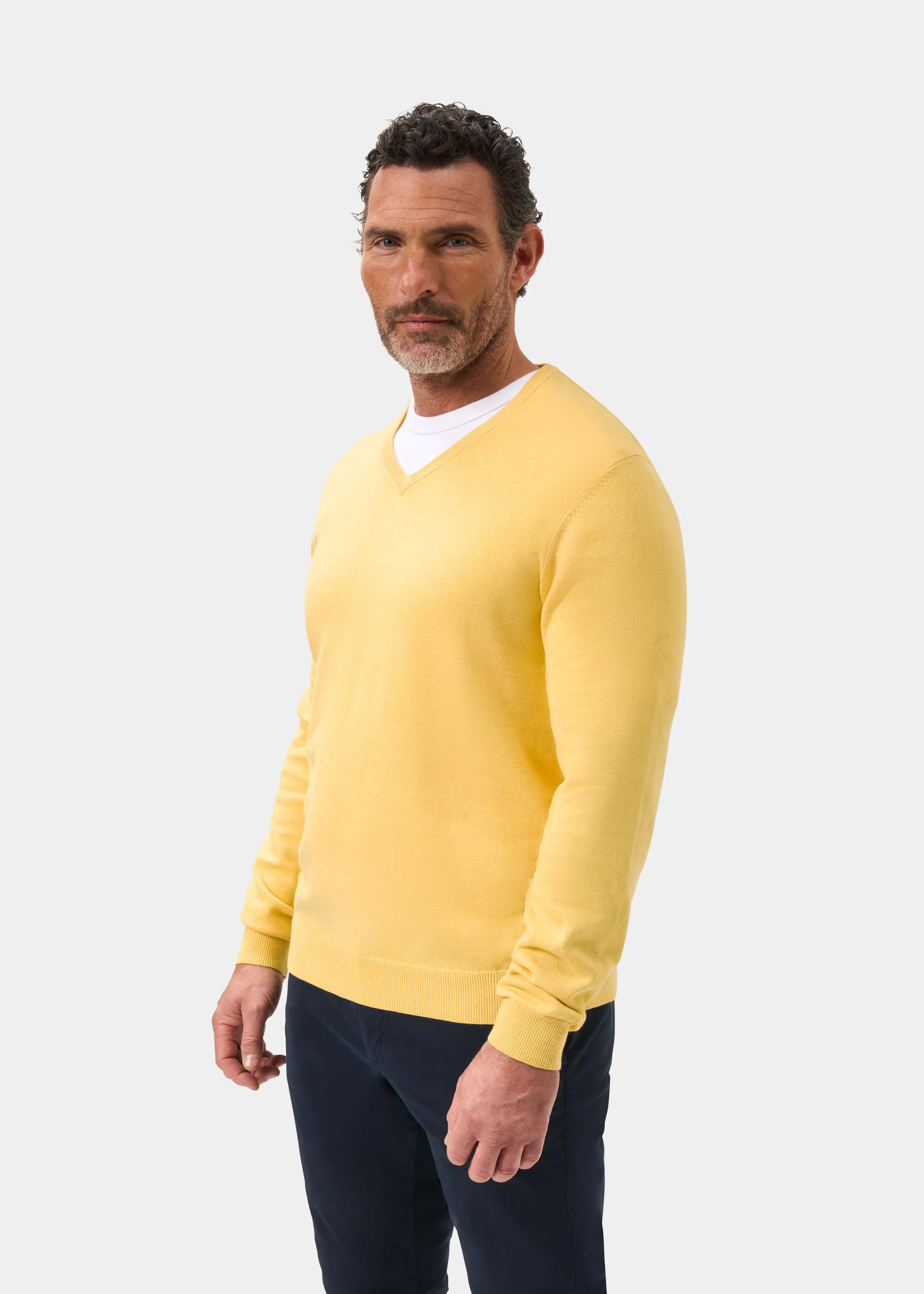 Rothwell Cotton Cashmere Jumper In Lemon - Image 6