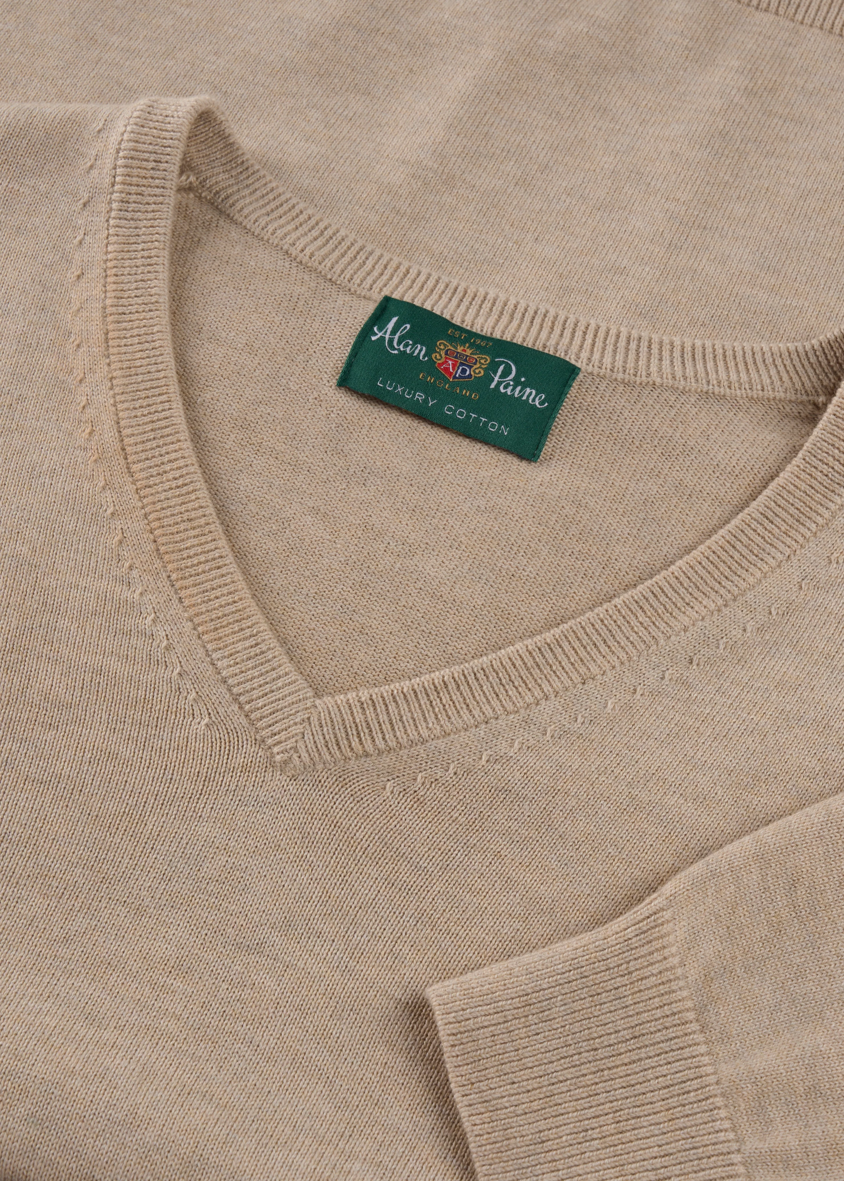 Rothwell Cotton Cashmere Jumper In Sand - Image 2
