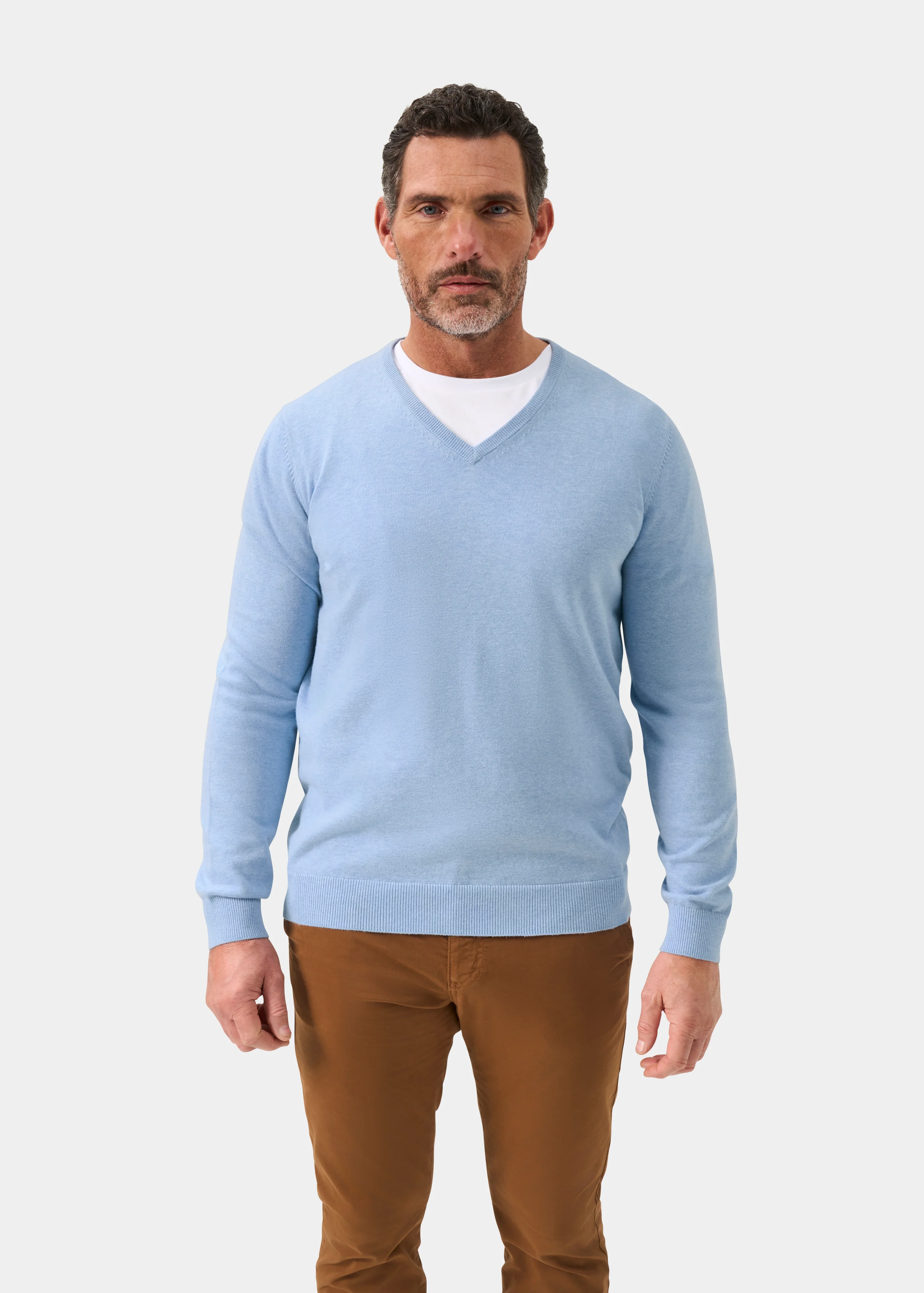 Rothwell Cotton Cashmere Jumper In Steel Blue - Image 2