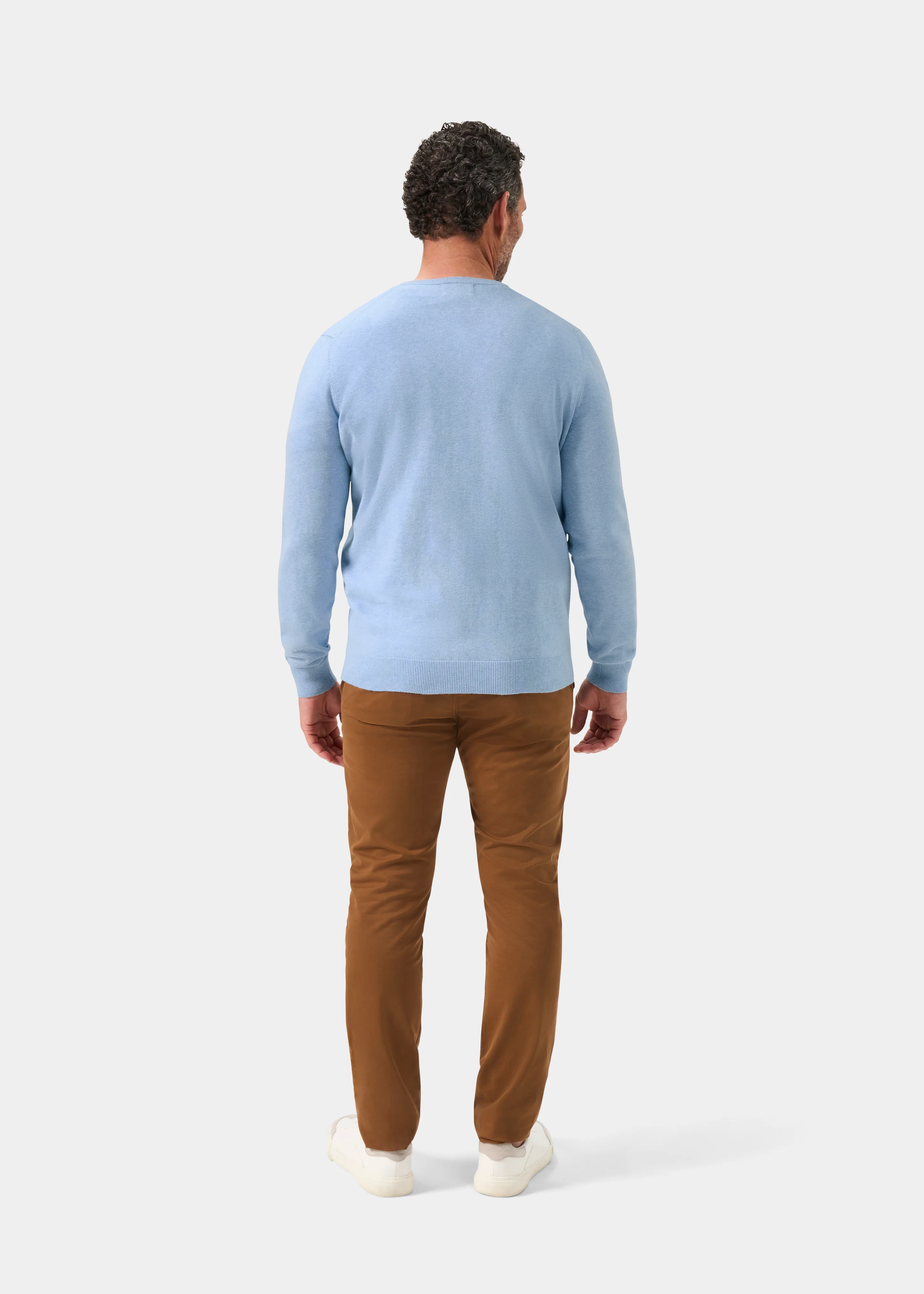 Rothwell Cotton Cashmere Jumper In Steel Blue - Image 6