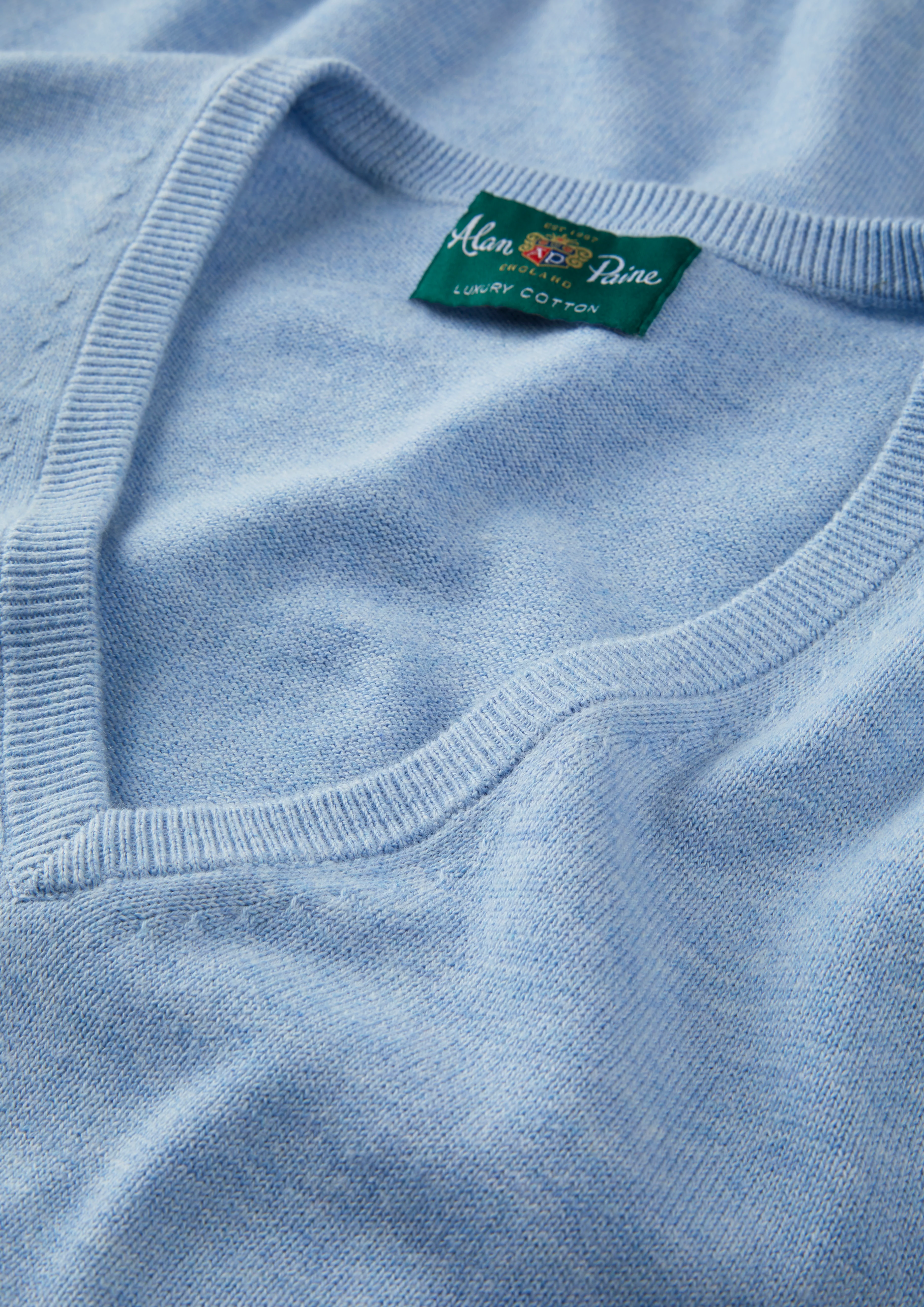 Rothwell Cotton Cashmere Jumper In Steel Blue - Image 7