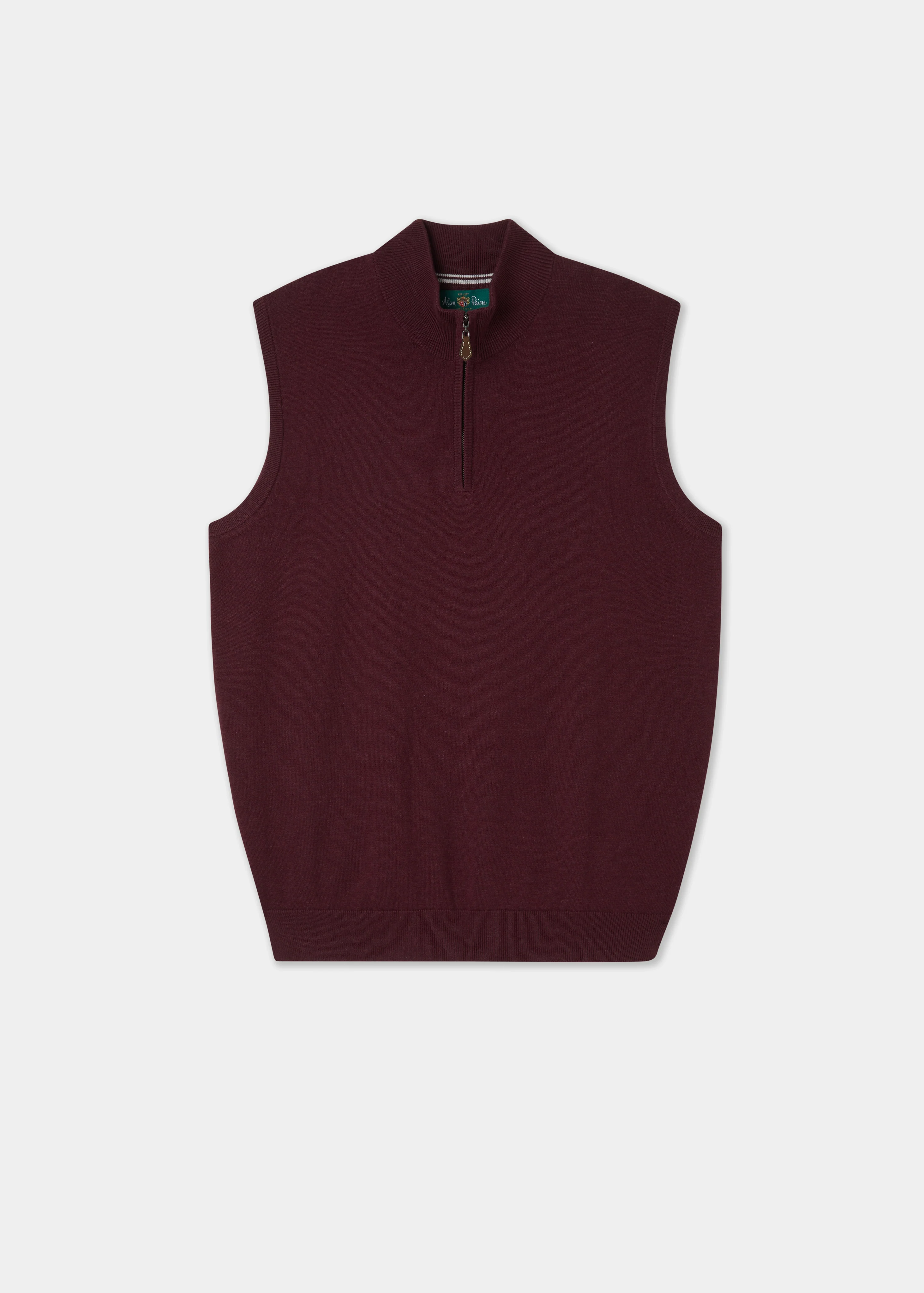 Rowley Men's Cotton Cashmere 1/4 Zip Gilet In Blackcurrant